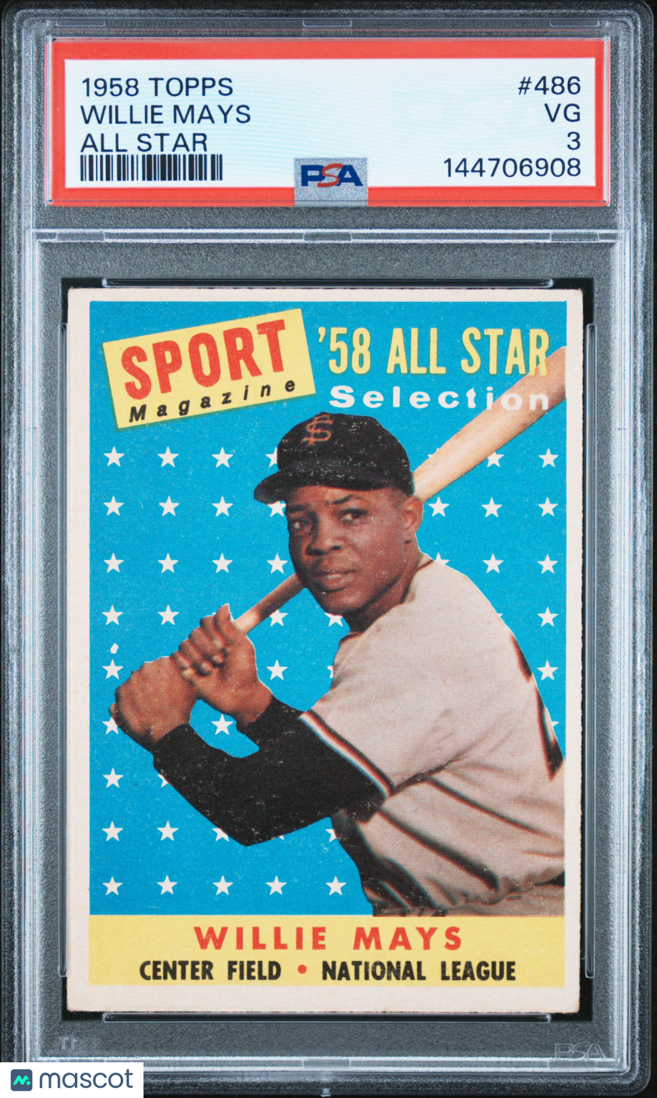 1958 Topps Willie Mays All Star PSA 3