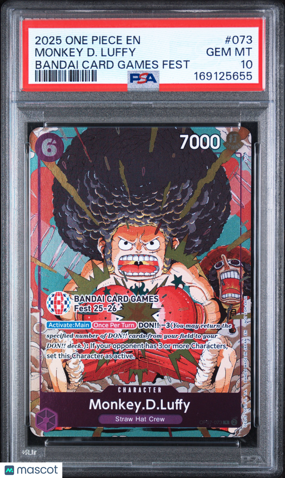 2025 One Piece Promos Monkey D. Luffy Bandai Card Games Fest PSA 10