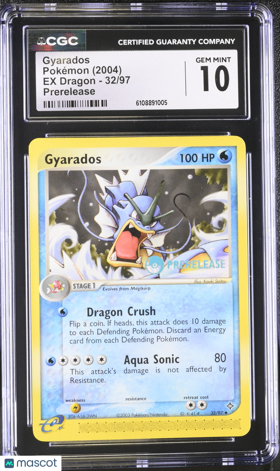 2004 EX Dragon Gyarados Prerelease Stamp CGC 10