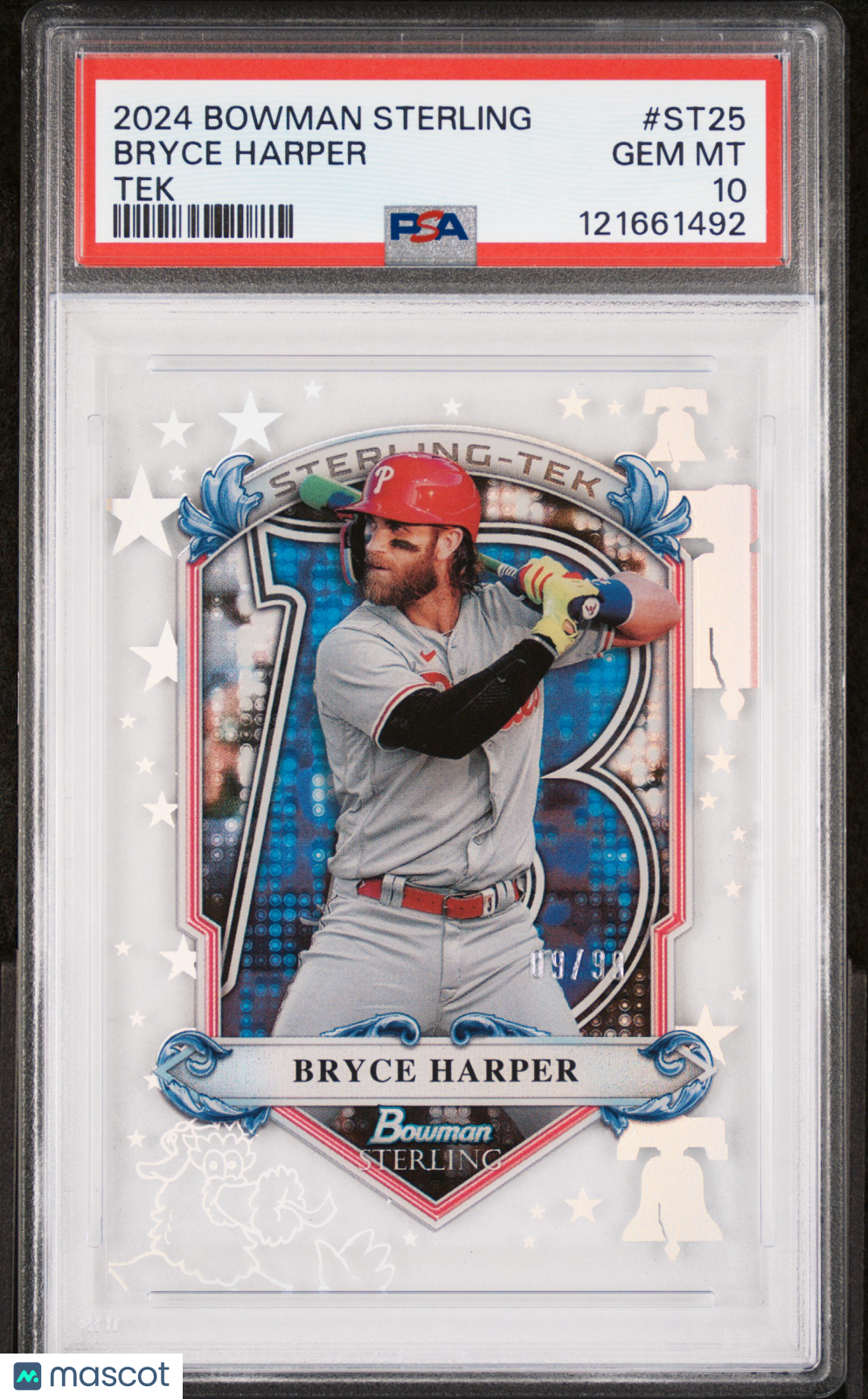 2024 Bowman Sterling Sterling Tek Bryce Harper Tek PSA 10