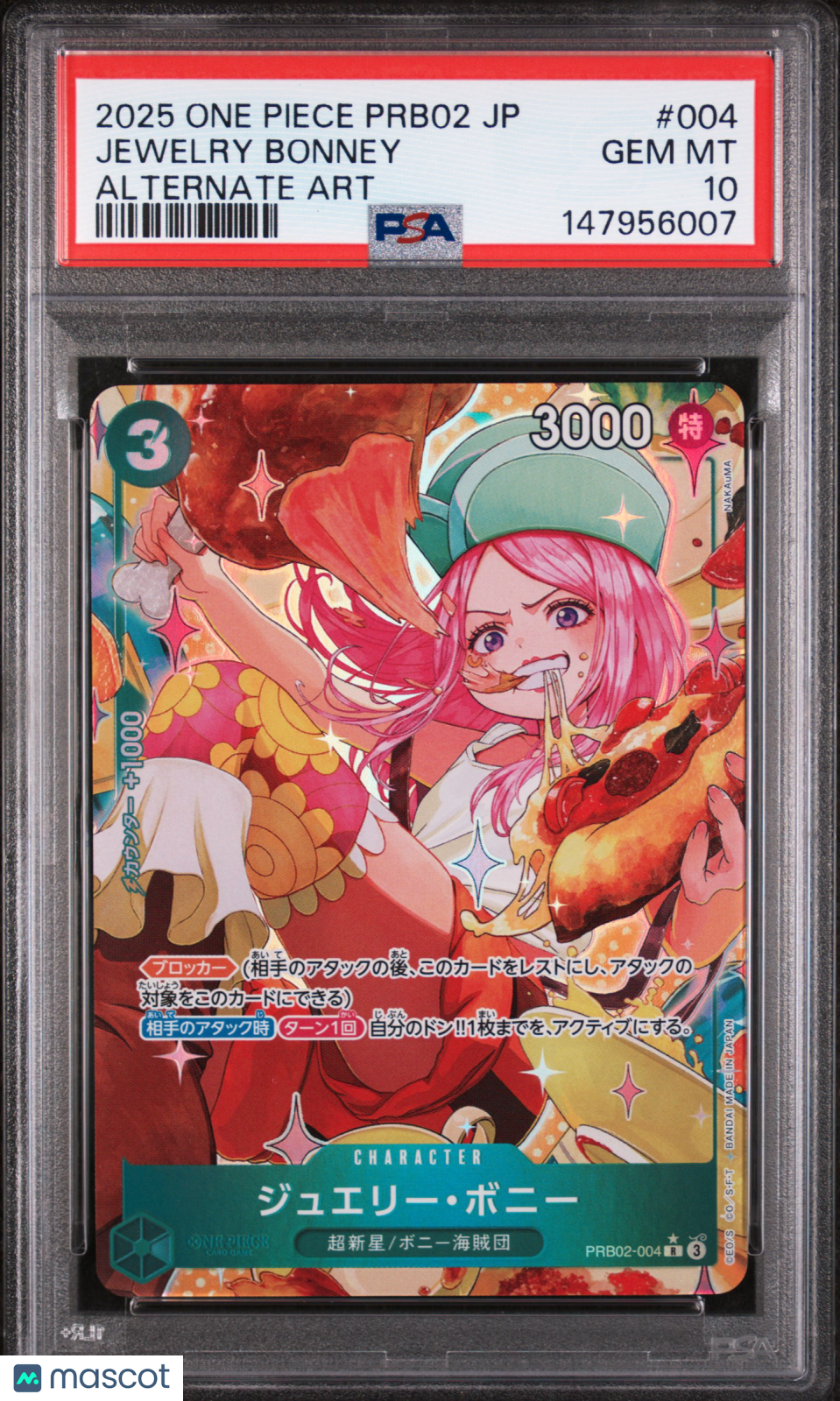 2025 One Piece JP Prb02-Premium Booster Vol.2 Jewelry Bonney Alt Art PSA 10