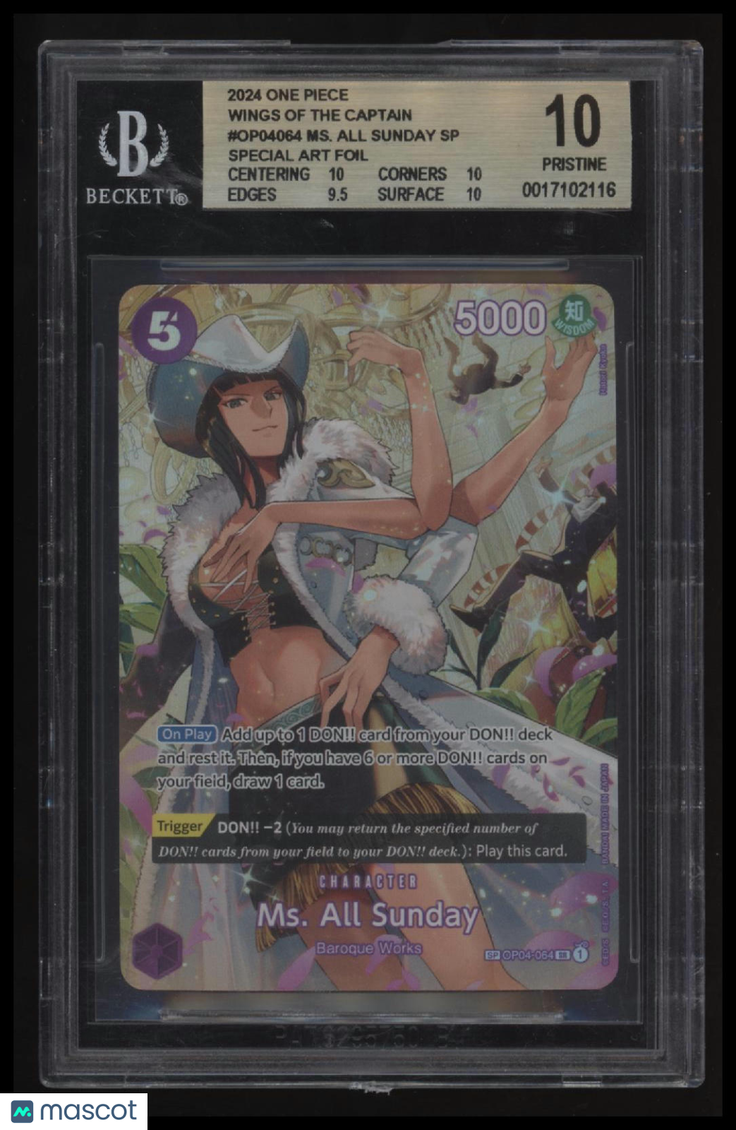 2024 One Piece Wings of the Captain Ms. All Sunday FOIL SP BGS 10.0