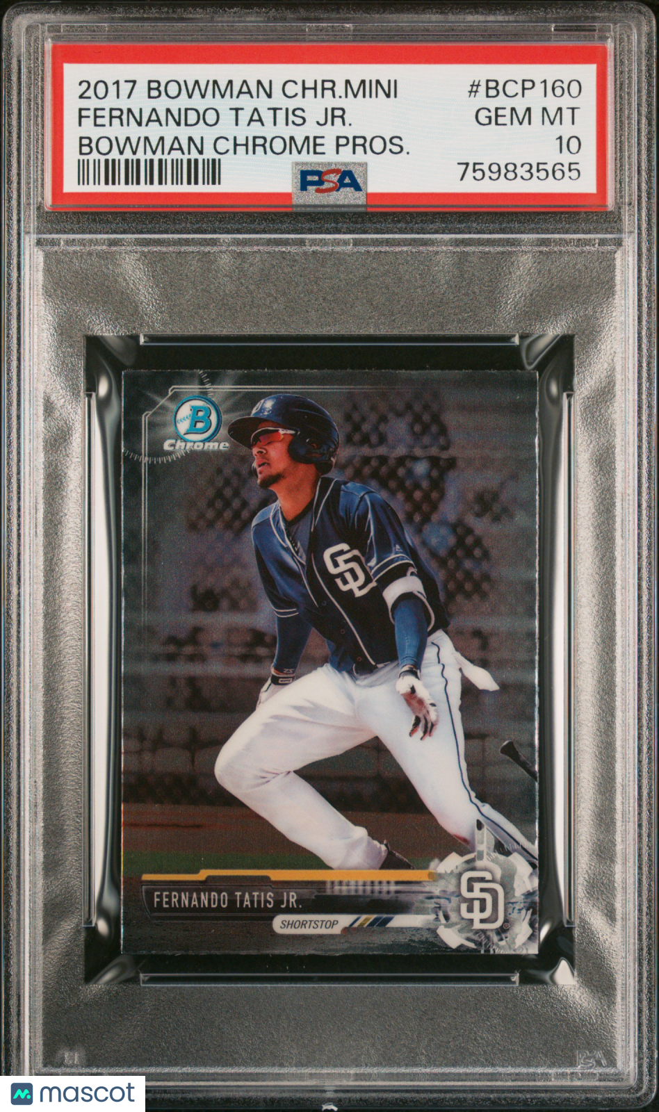 2017 Bowman Chrome Mini Fernando Tatis Jr. Bowman Chrome Pros. PSA 10