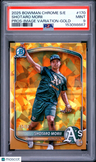 2025 Bowman Chrome Sapphire Prospects Shotaro Morii Image Variation-Gold PSA 9