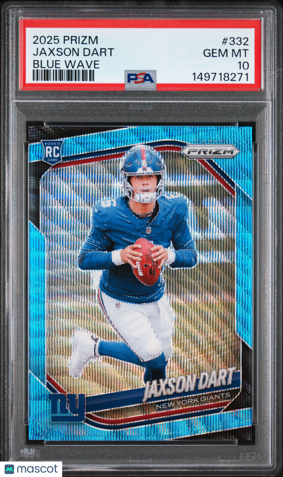 2025 Panini Prizm Jaxson Dart Blue Wave PSA 10