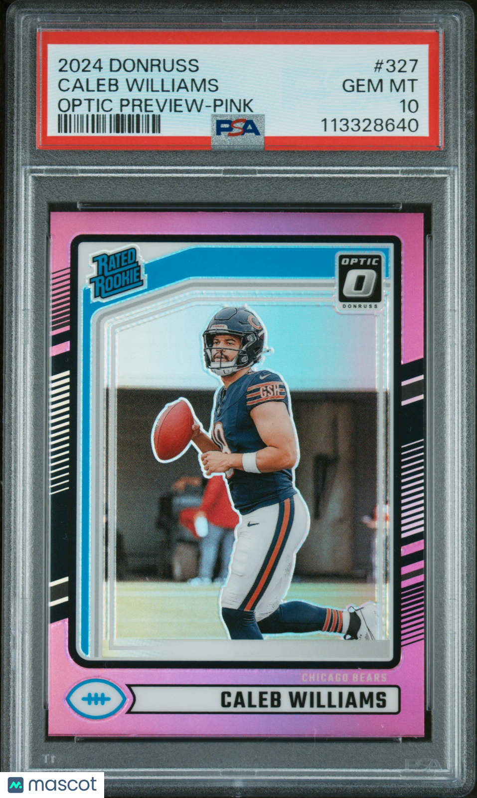 2024 Panini Donruss Caleb Williams Optic Preview-Pink PSA 10
