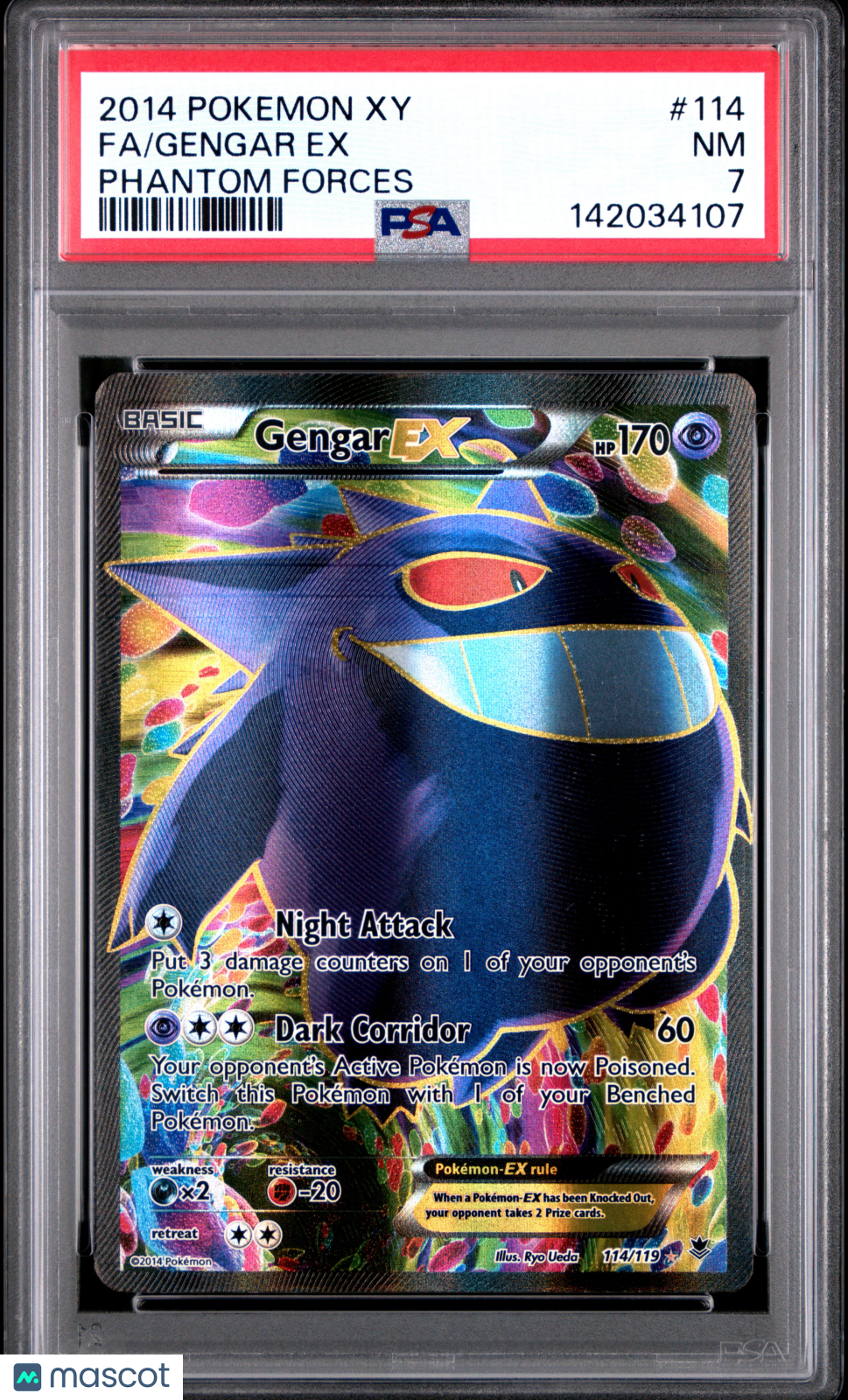 2014 Pokemon Xy Phantom Forces Fa/Gengar Ex Phantom Forces PSA 7