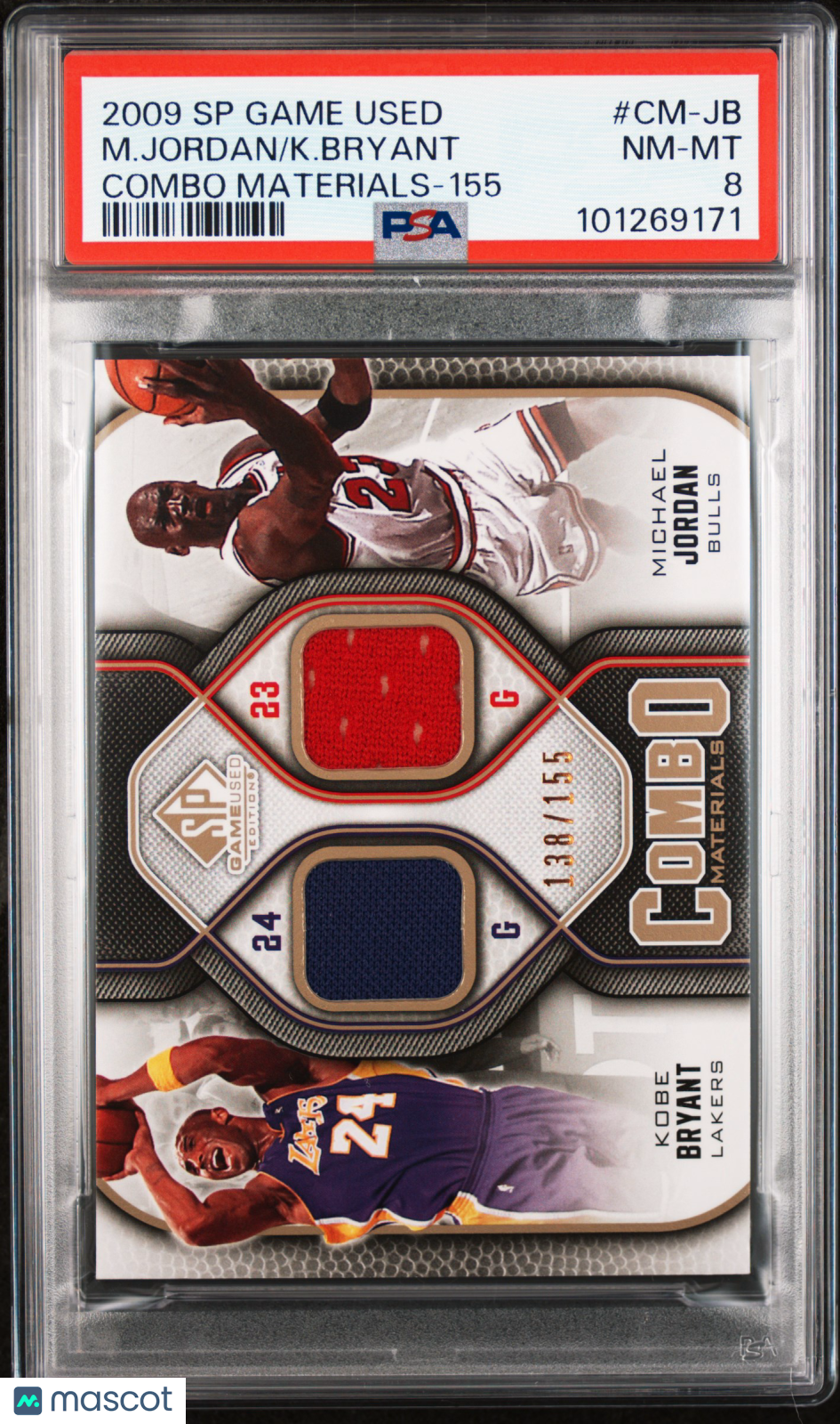 2009 Sp Game Used Combo Materials M.Jordan/K.Bryant Combo Materials-155 PSA 8