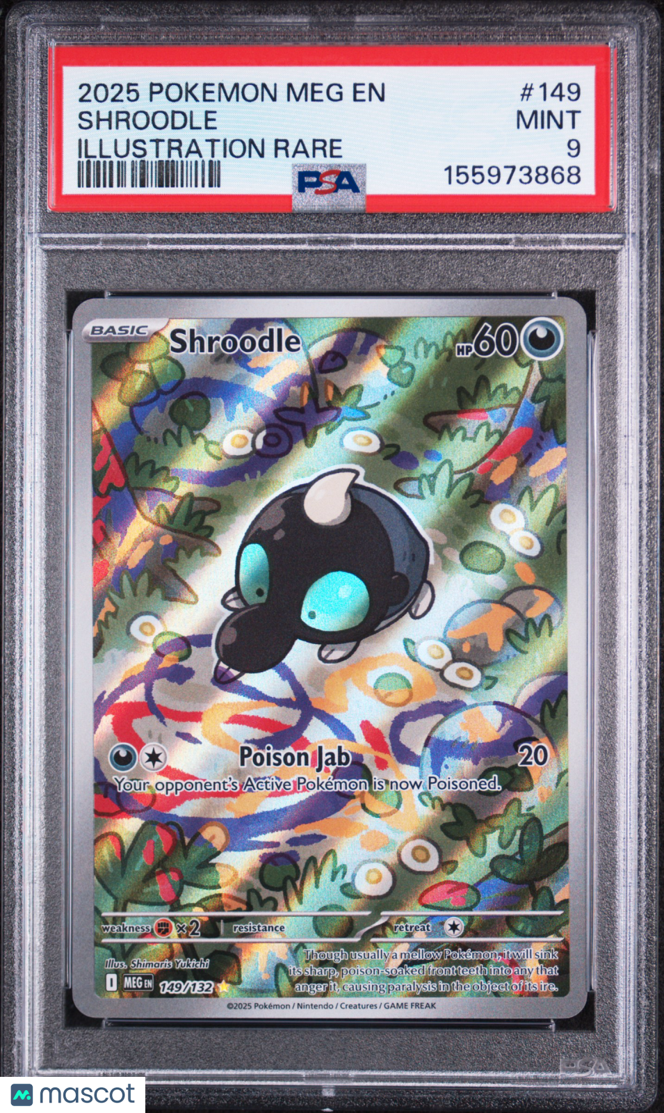 2025 Pokemon Meg En-Mega Evolution Shroodle Illustration Rare PSA 9