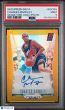 2023 Panini Prizm Deca Signatures Charles Barkley Signature-Gold Prizm PSA 9
