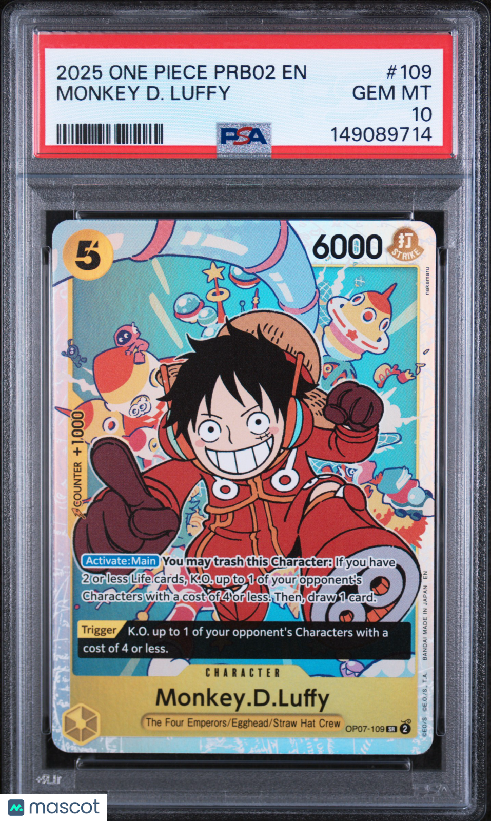 2025 One Piece Prb02-Premium Booster -The Best- Vol.2 Monkey D. Luffy PSA 10