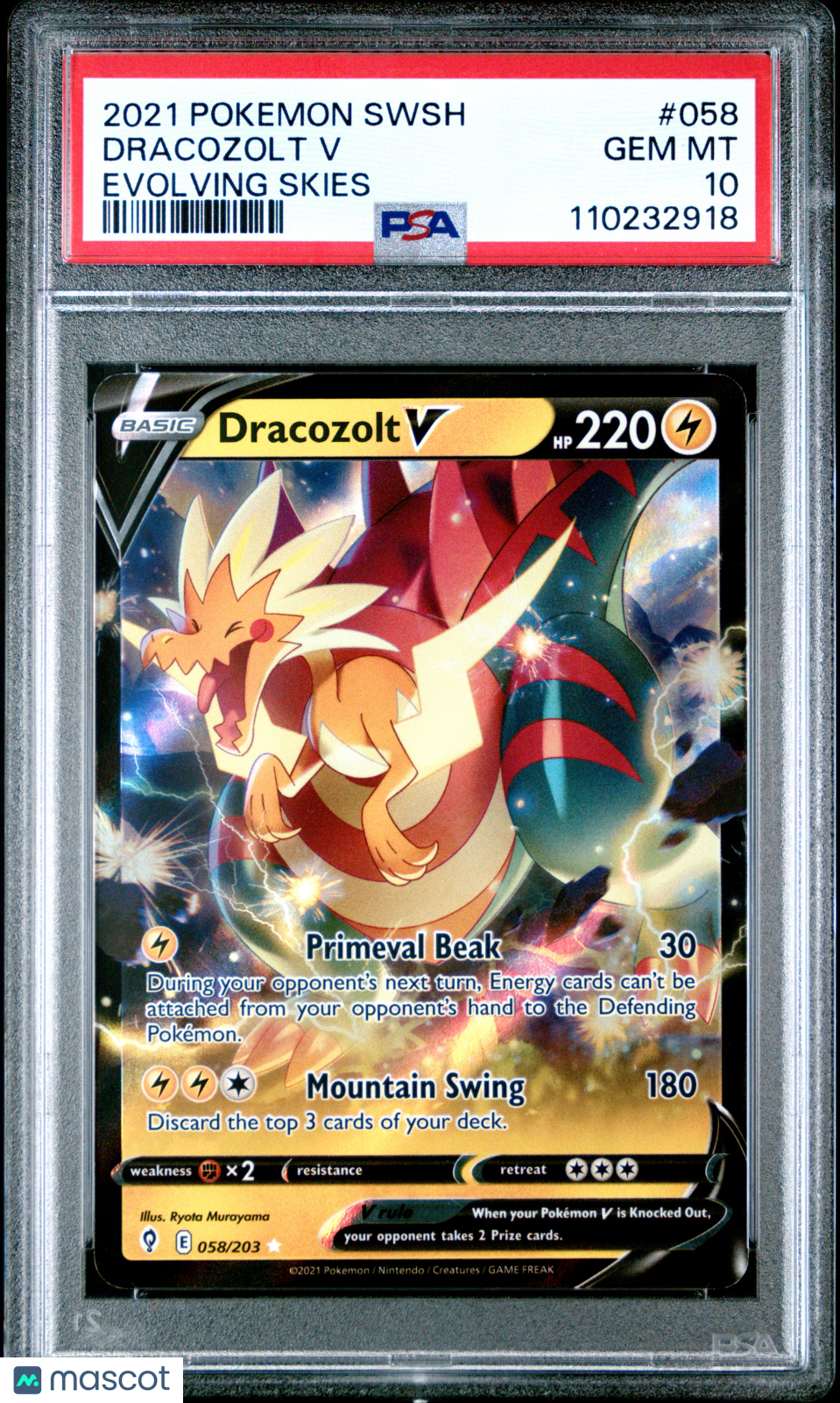 2021 Pokemon Japanese Sword & Shield Eevee Heroes Jolteon V PSA 10