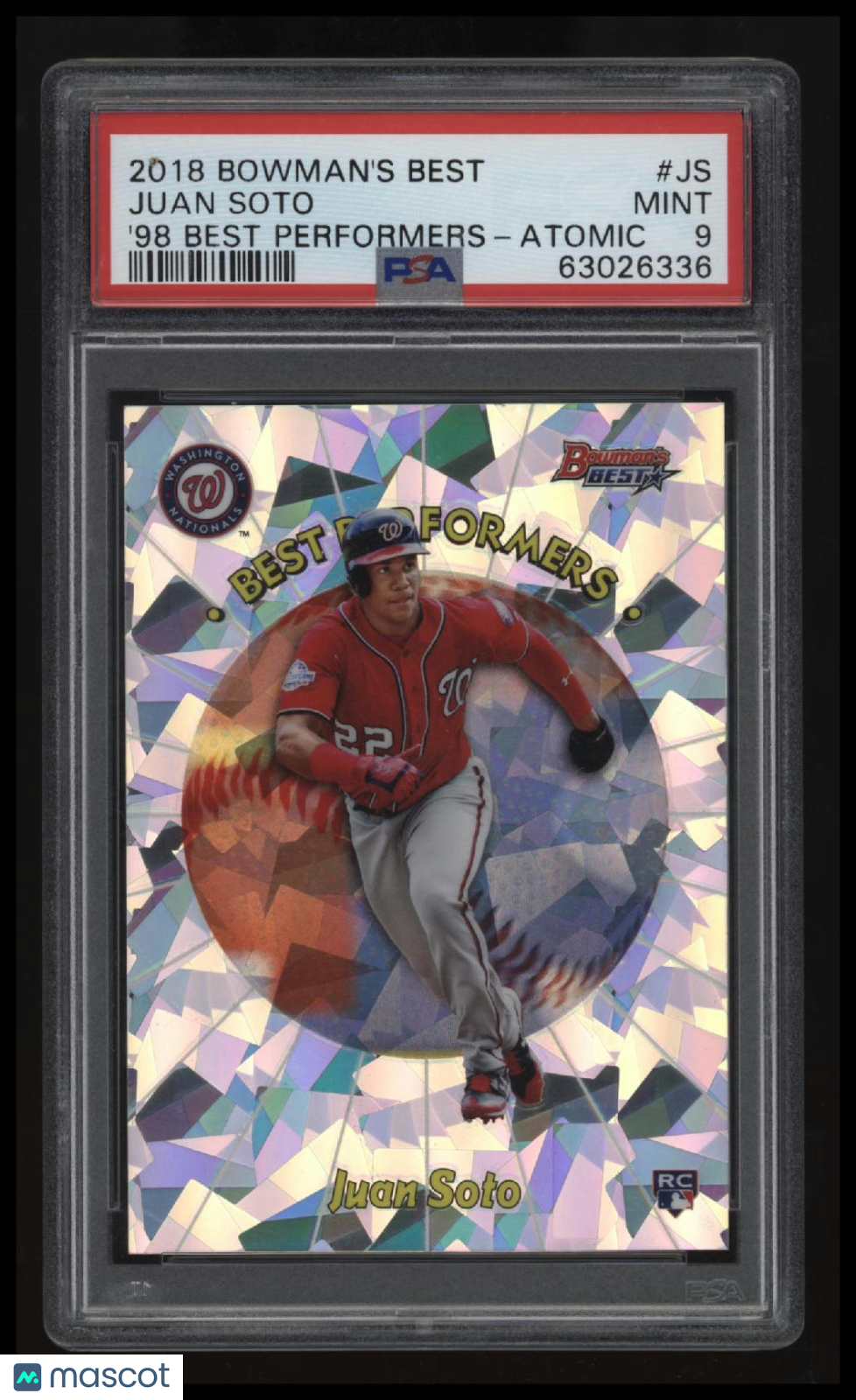 2018 Bowman&#39;S Best 1998 Best Performers Juan Soto Atomic PSA 9