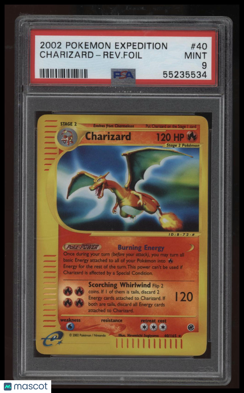 2002 Pokemon Expedition Charizard-Rev.Foil PSA 9