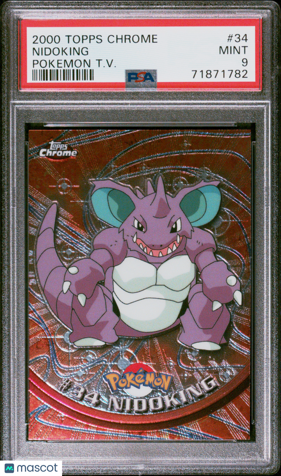 2000 Topps Chrome Pokemon T.V. Nidoking Pokemon T.V. PSA 9