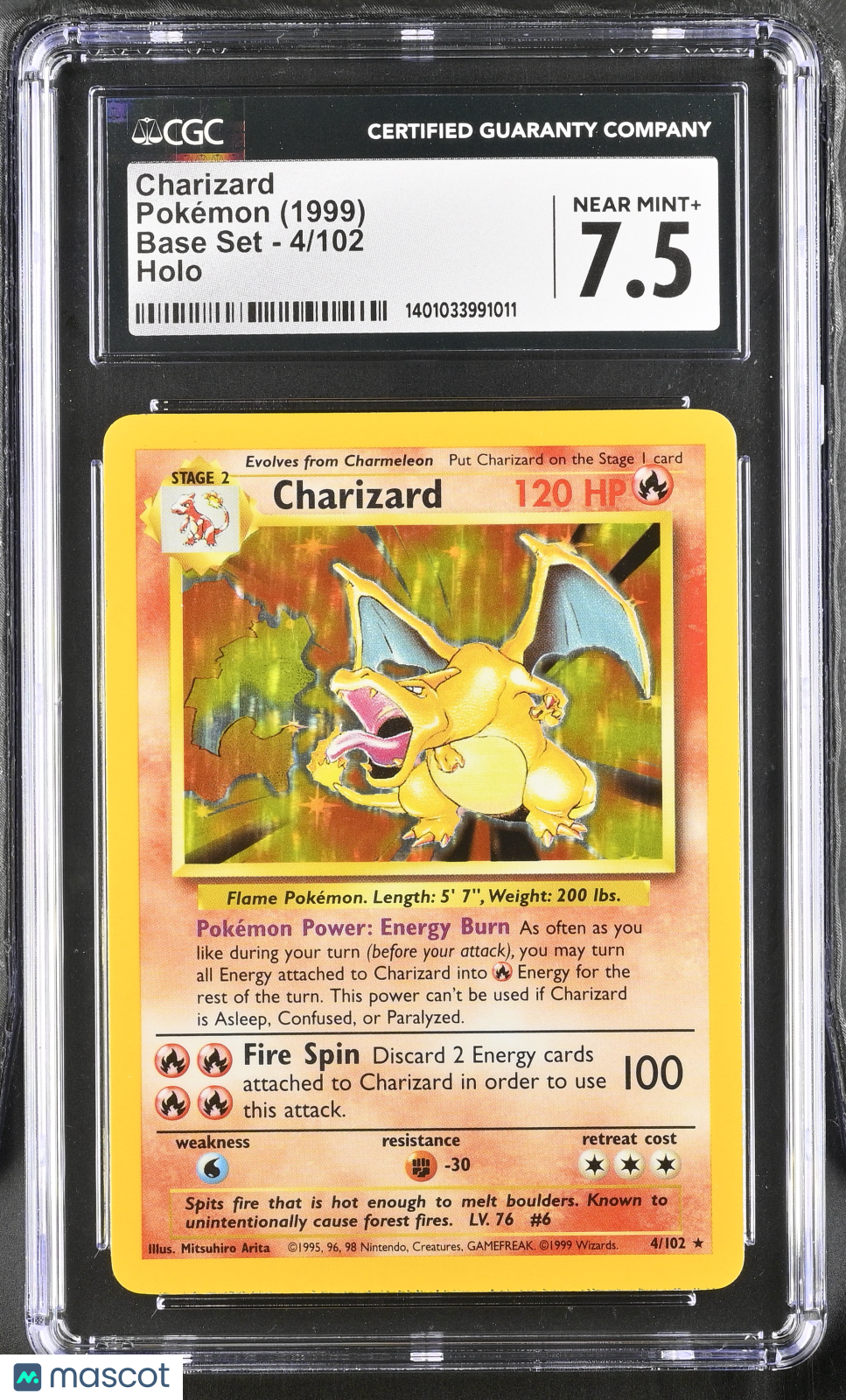 1999 Base Set Charizard CGC 7.5