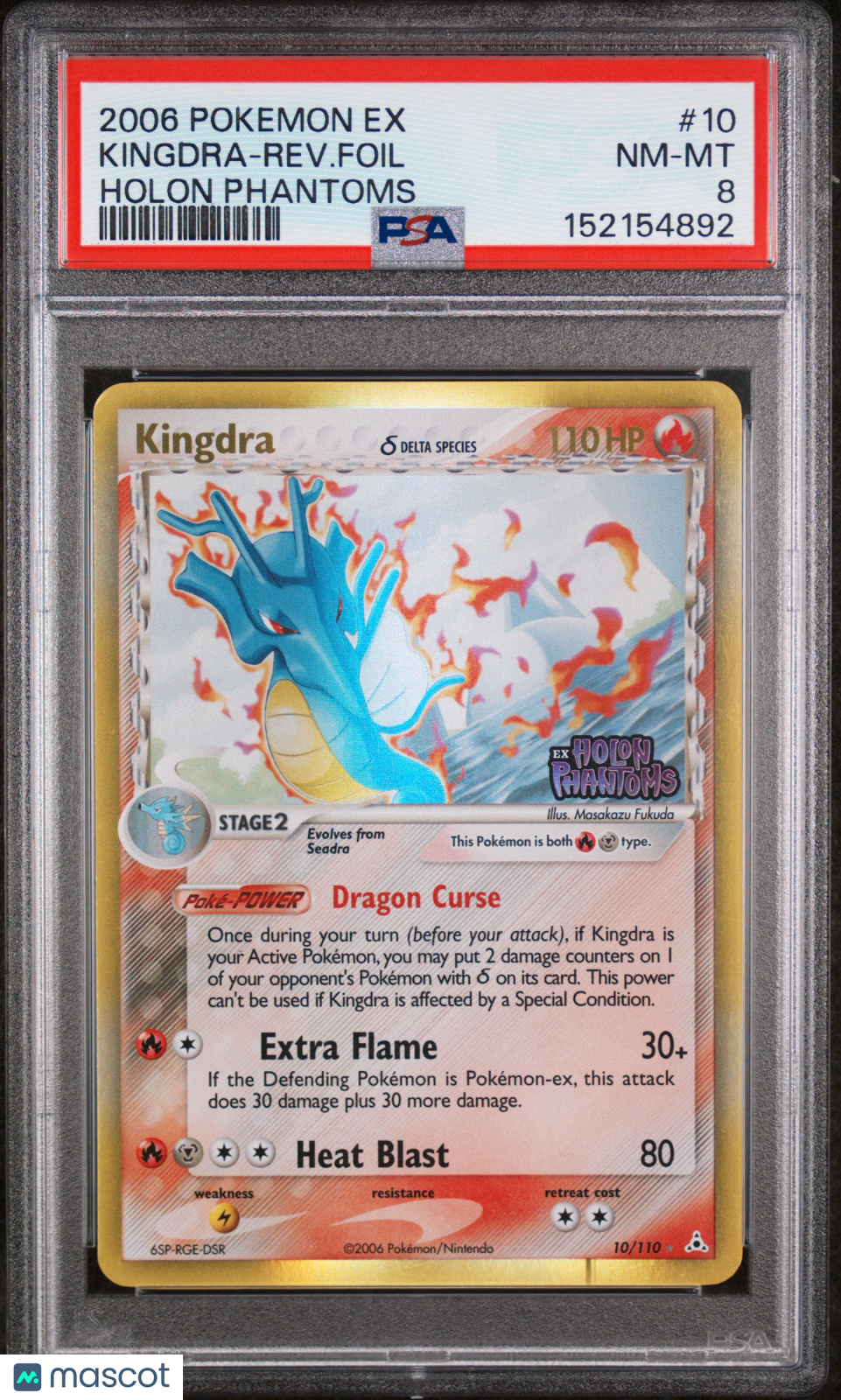 2006 Pokemon Ex Holon Phantoms Kingdra-Rev.Foil Holon Phantoms PSA 8