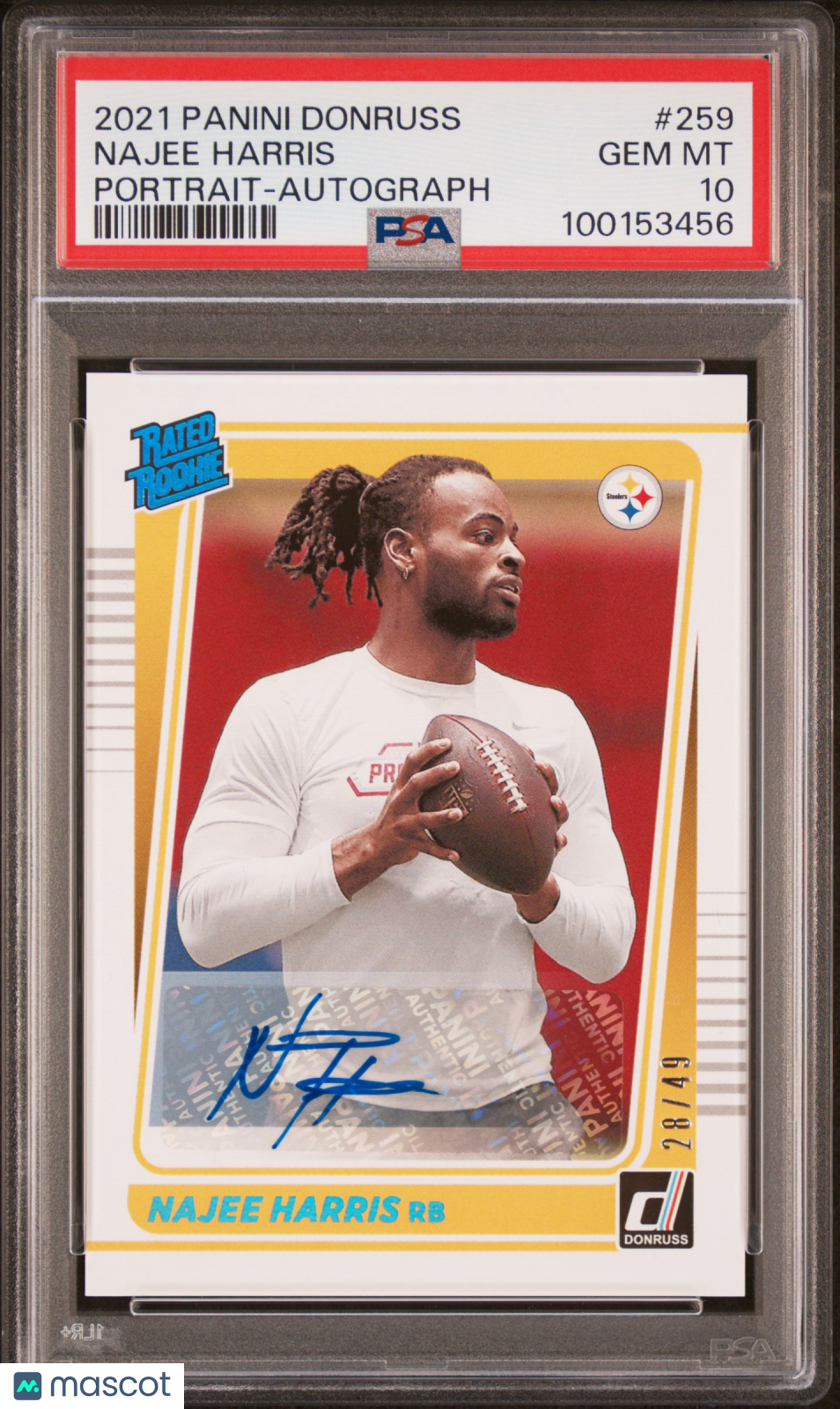 2021 Panini Donruss Najee Harris Portrait-Autograph PSA 10