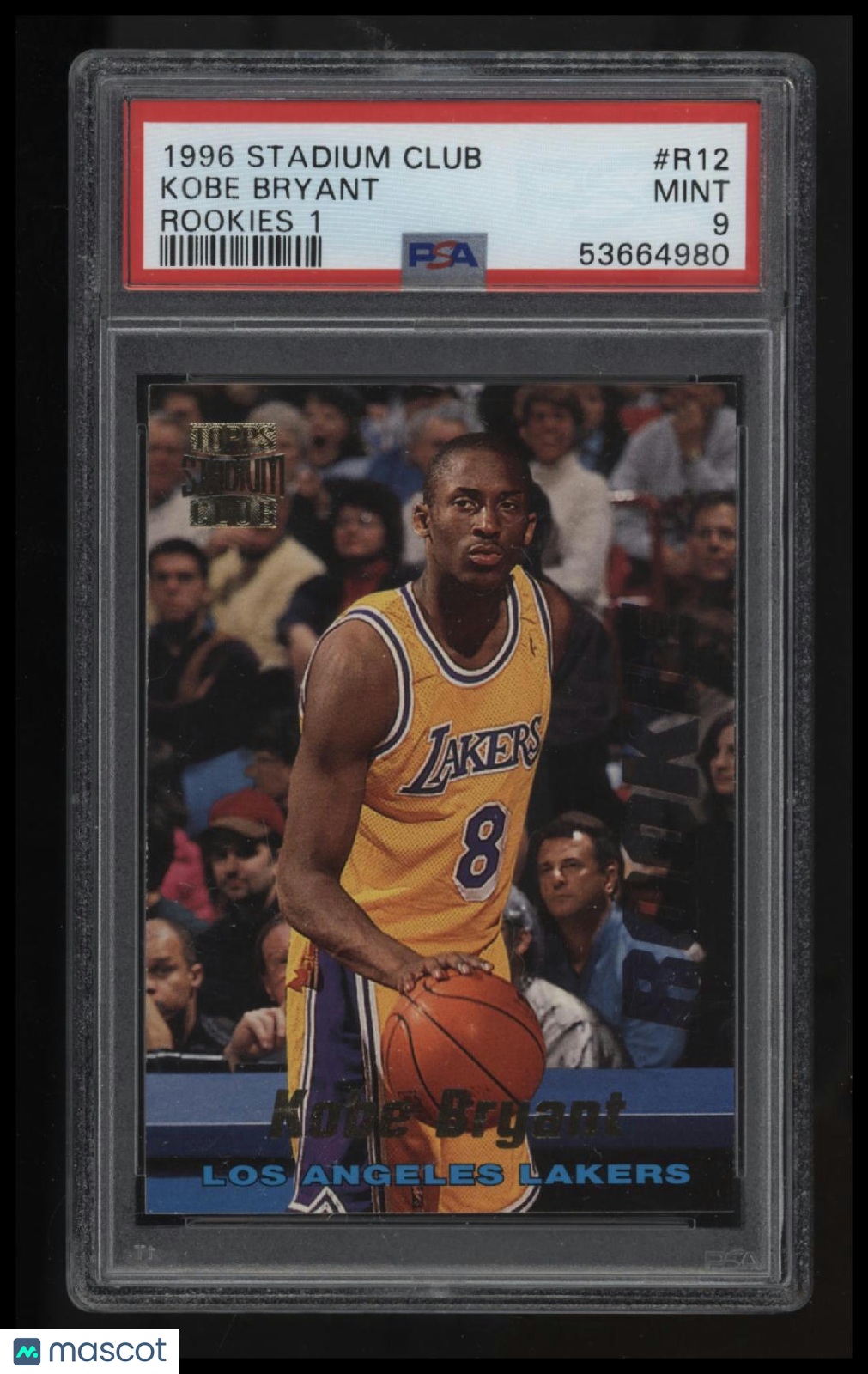 1996 Stadium Club Rookies 1 Kobe Bryant Rookies 1 PSA 9