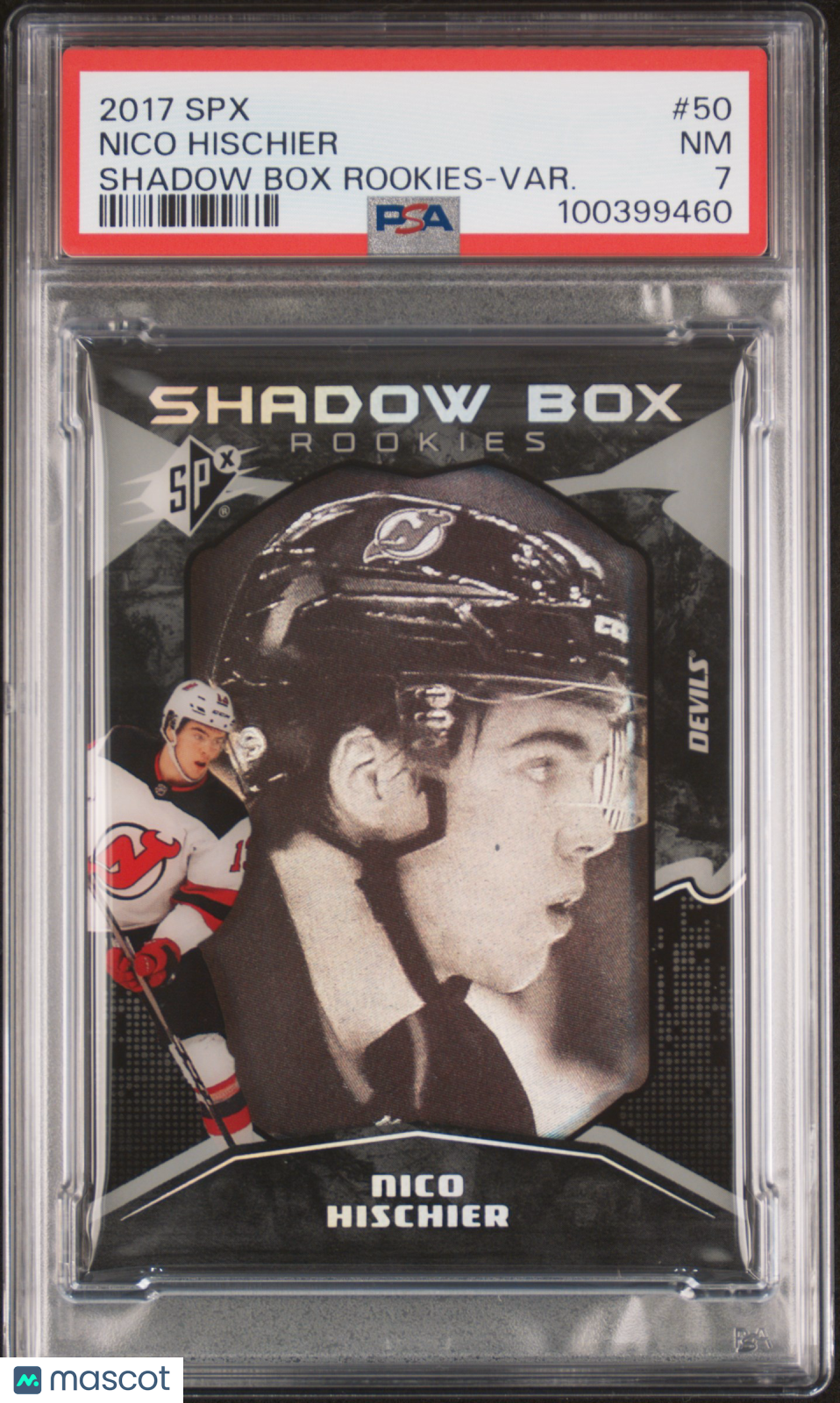 2017 Spx Shadow Box Rookies Nico Hischier Shadow Box Rookies-Var. PSA 7
