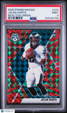 2020 Panini Mosaic Jalen Hurts Reactive Green PSA 9