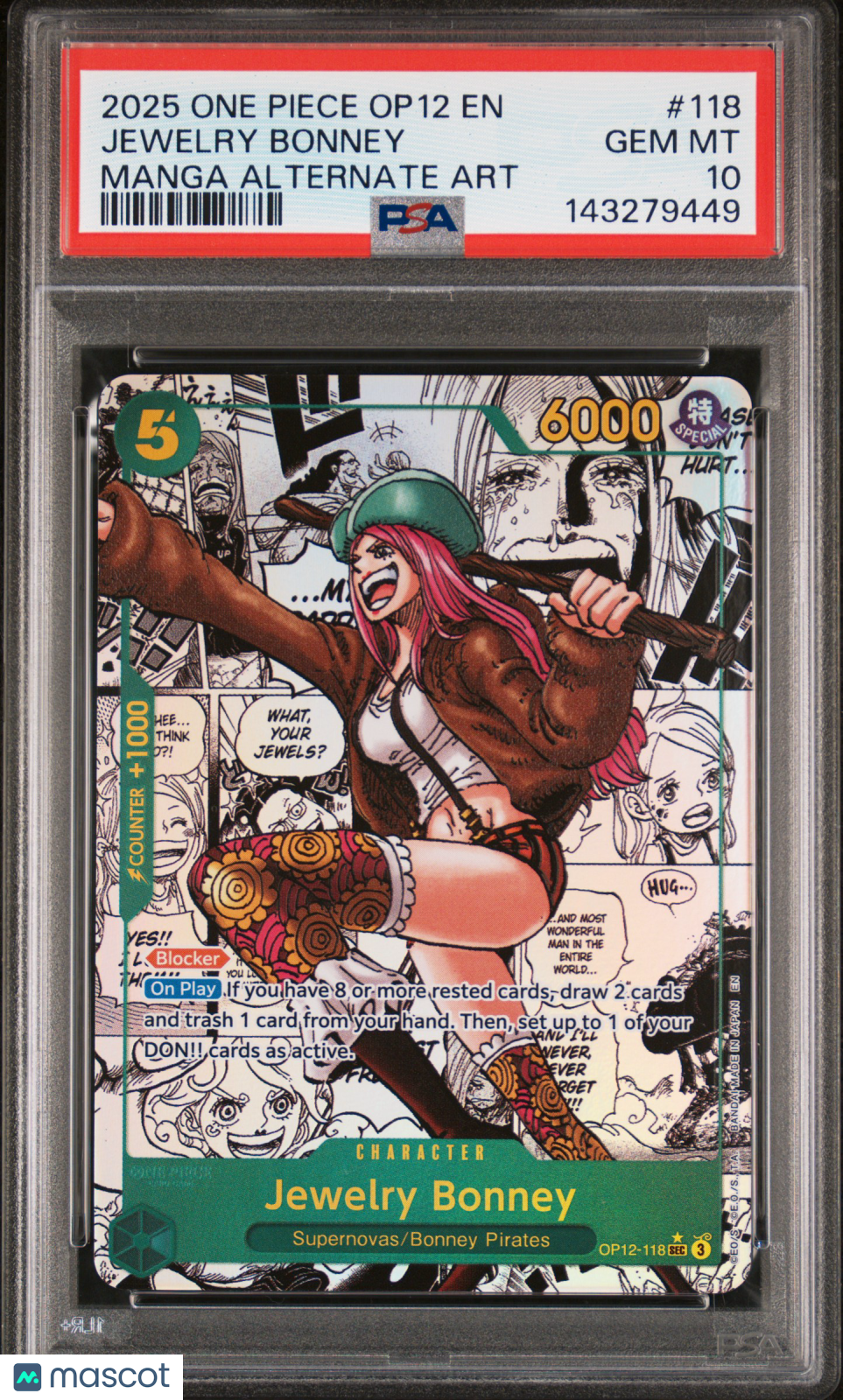2025 One Piece Legacy Of The Master Jewelry Bonney Manga Alternate Art PSA 10