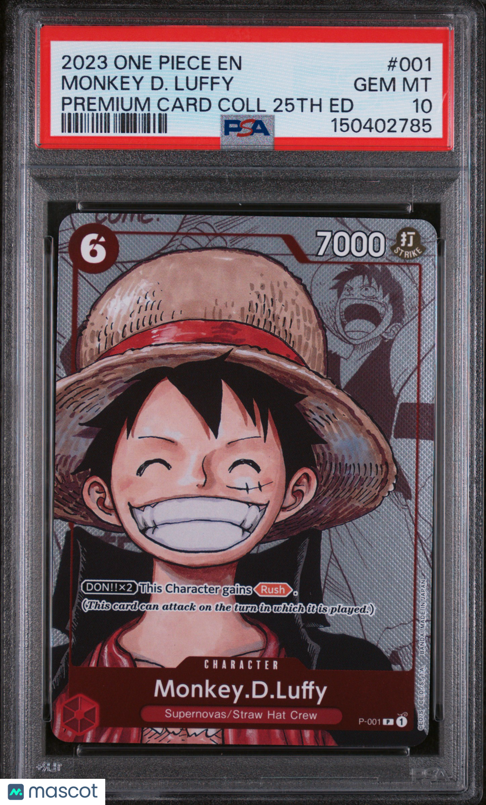 2023 One Piece Premium Card Collection 25th Edition Monkey D. Luffy PSA 10