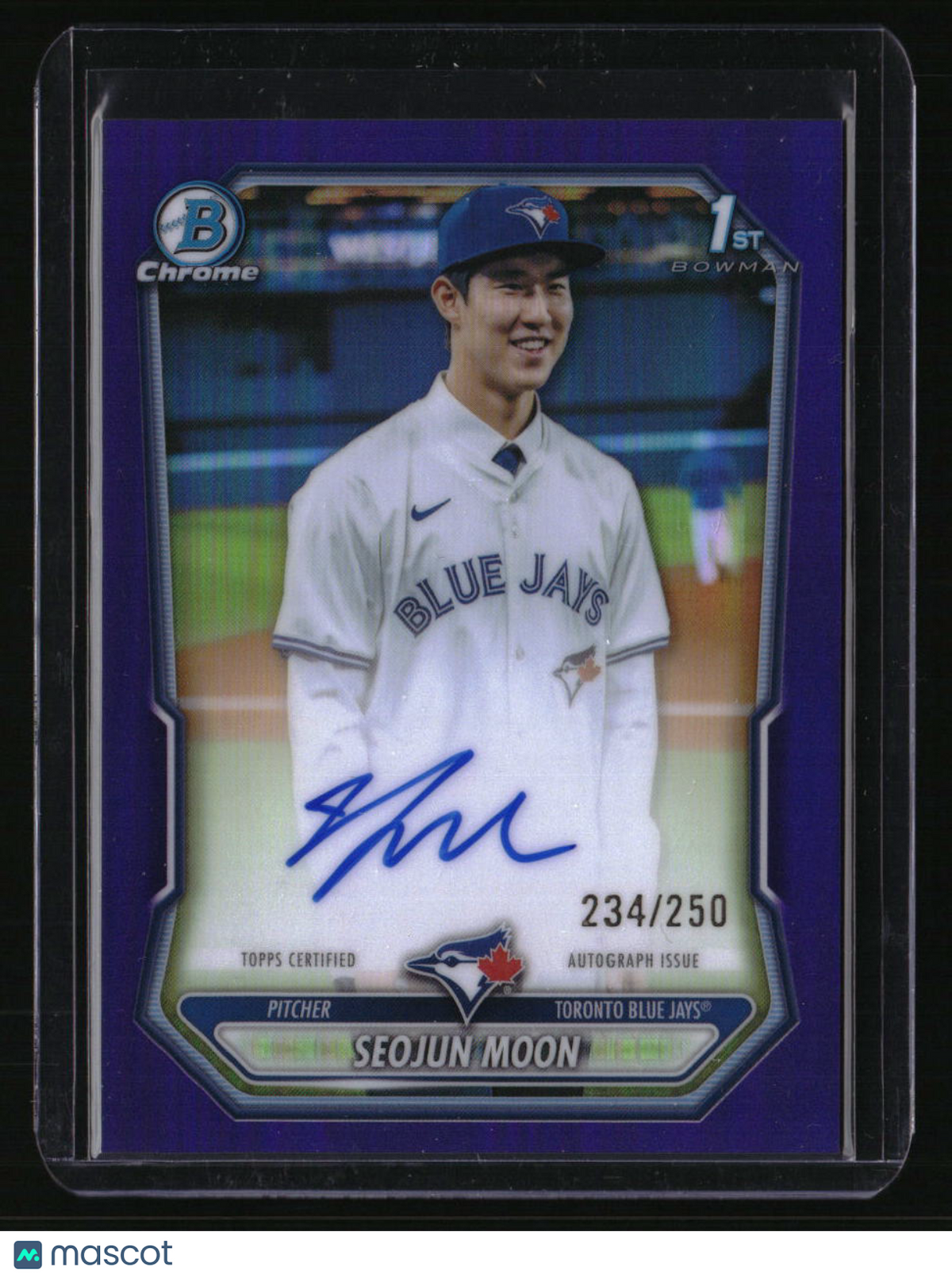 2026 Bowman Seojun Moon Chrome Prospect Autographs Purple Refractors #/250