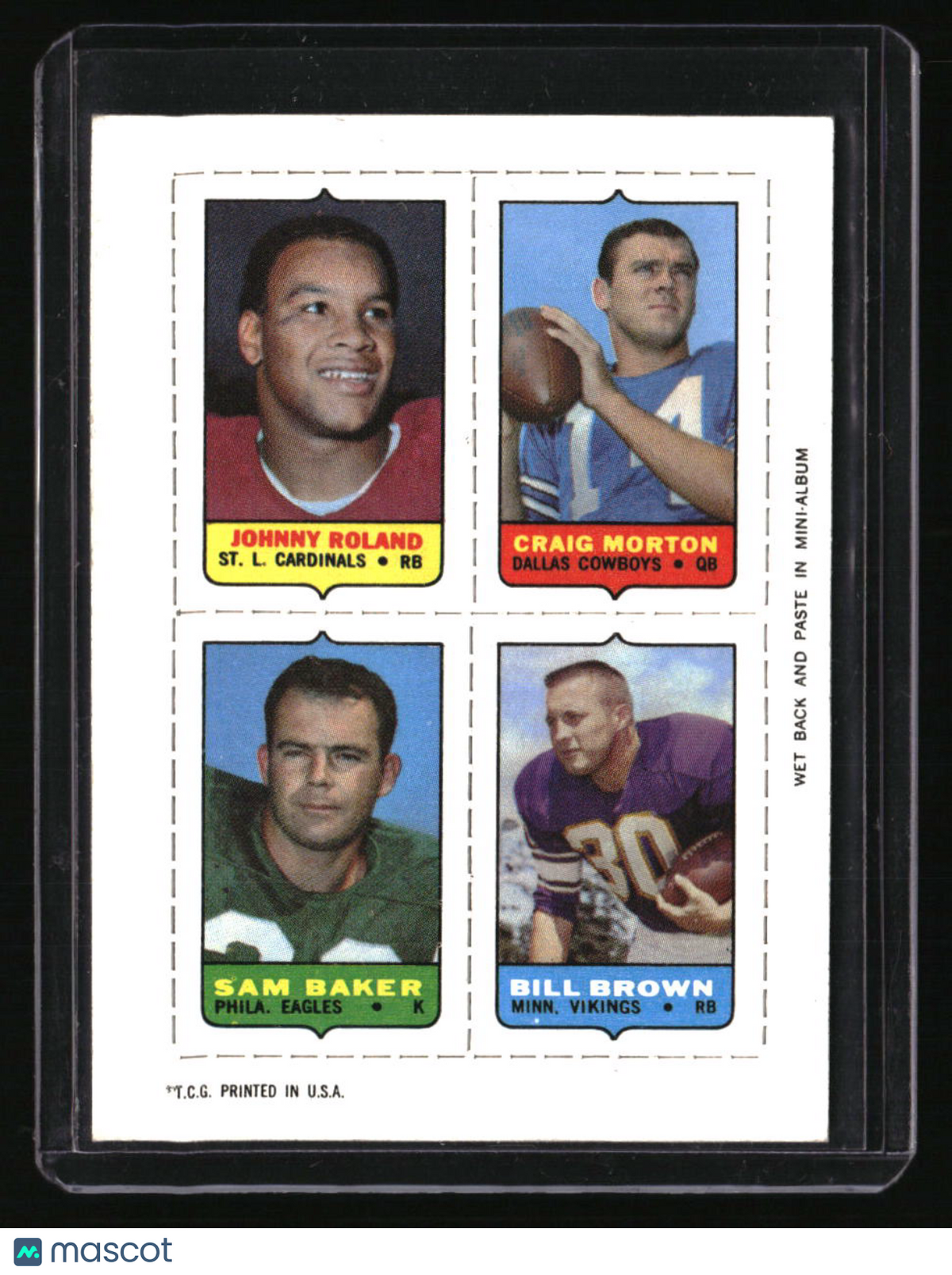 1969 Topps Grady Alderman / Jerry Smith / Dick LeBeau / Gale Sayers Four-in-One