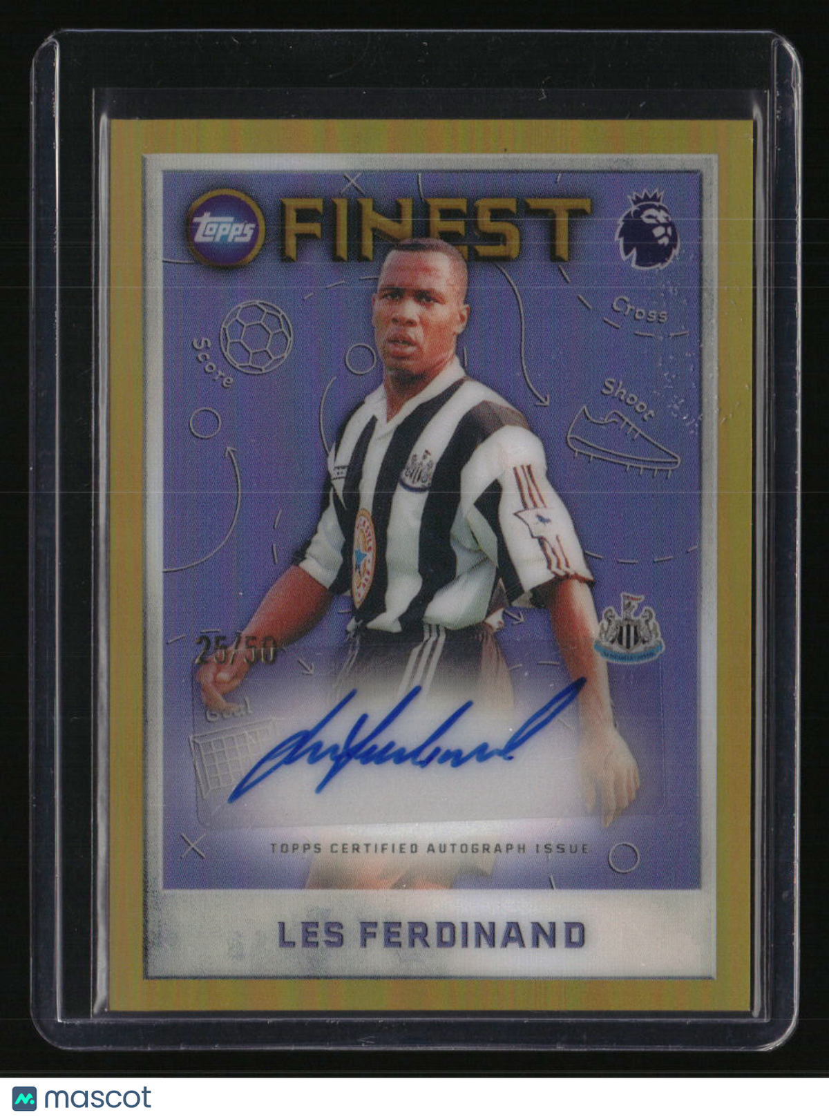 2025-26 Finest Premier League Les Ferdinand Seasons 1995-96 Auto Gold #/50