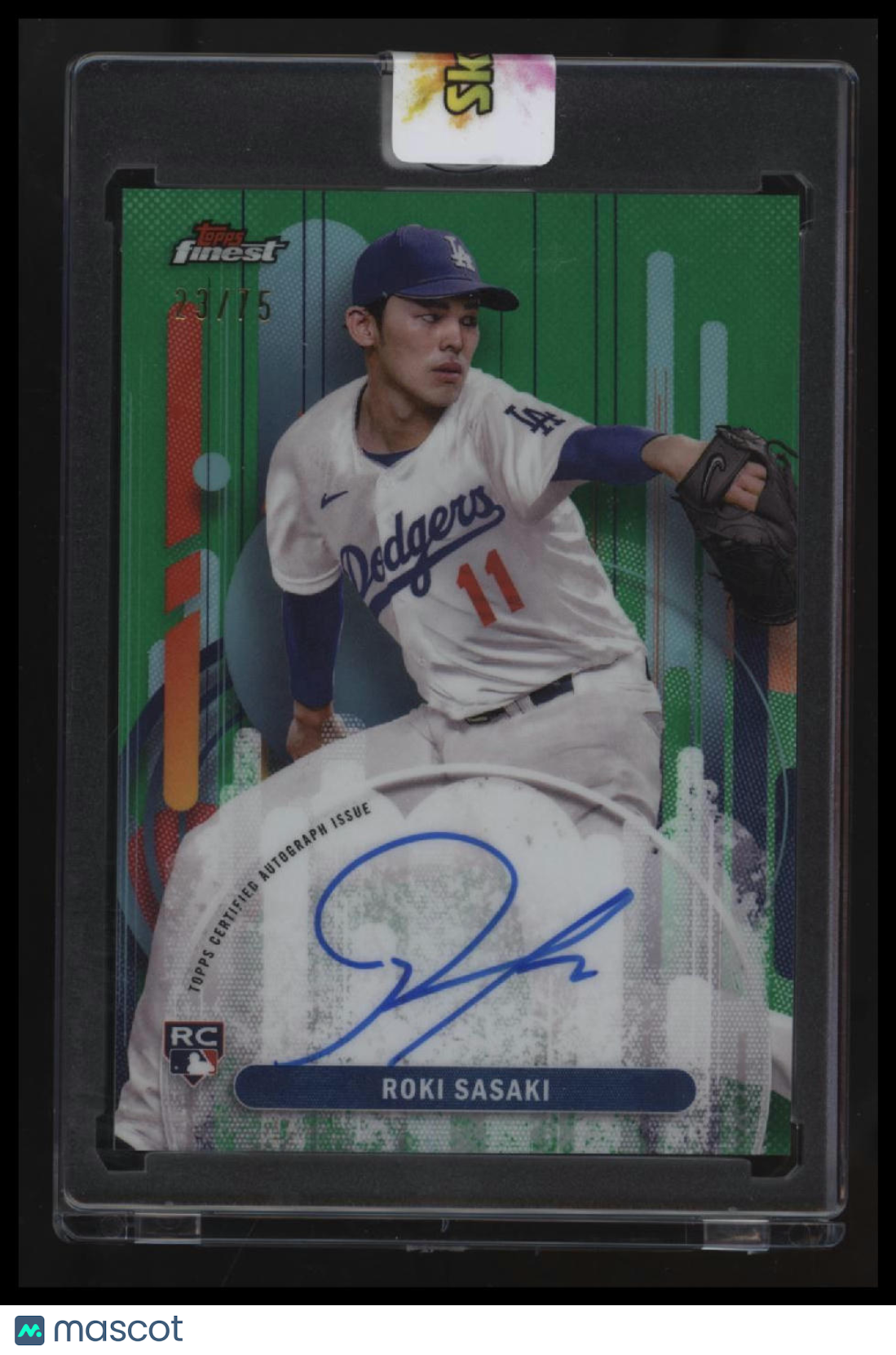 2025 Finest Roki Sasaki Finest Autographs Green Refractors #/75