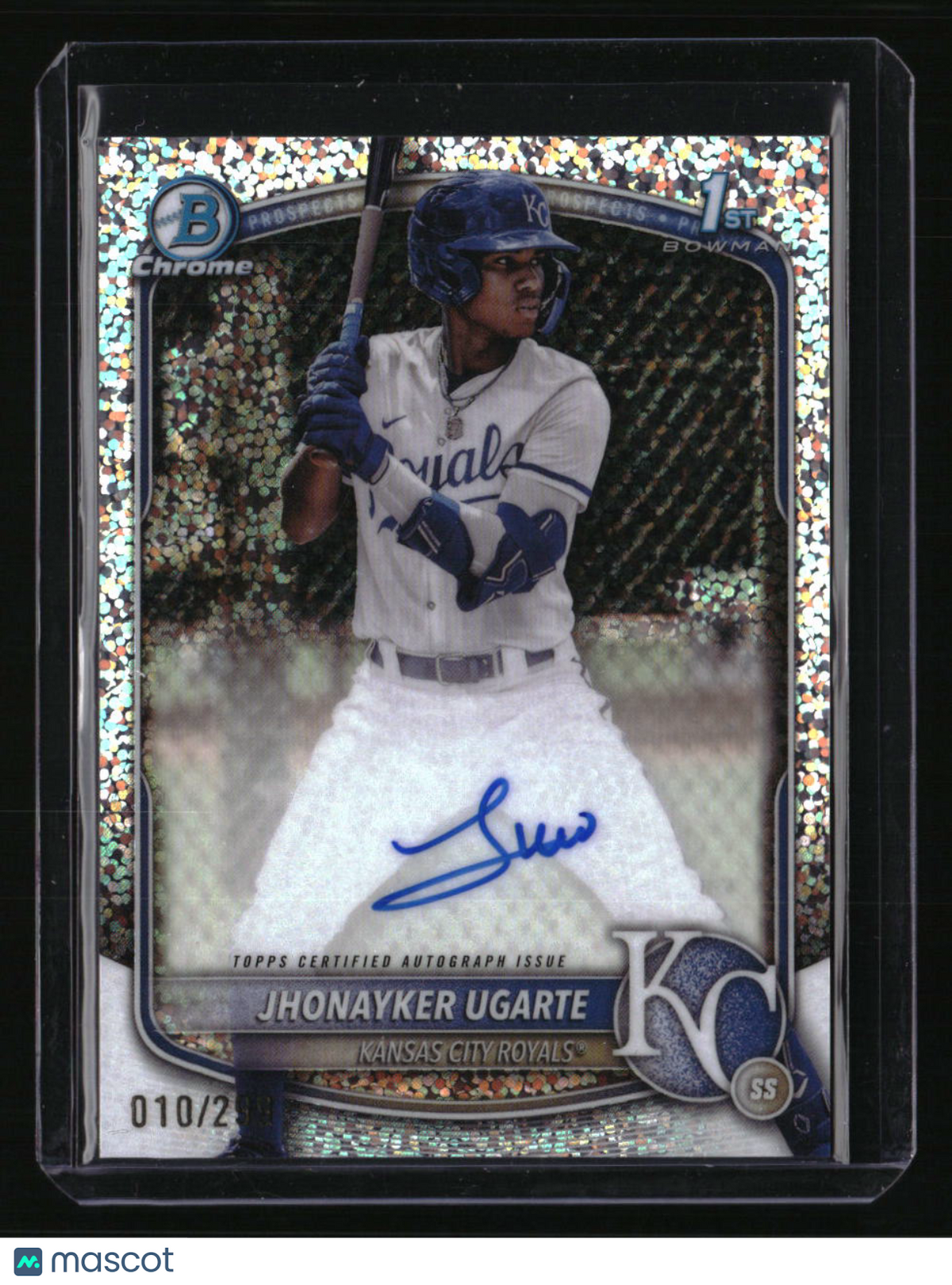 2025 Bowman Jhonayker Ugarte Chrome Prospects Autographs Speckle Refractor #/299