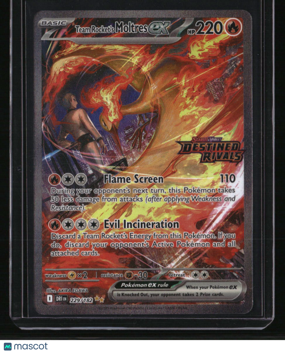 SV10: Destined Rivals Team Rocket's Moltres ex UPC Stamp