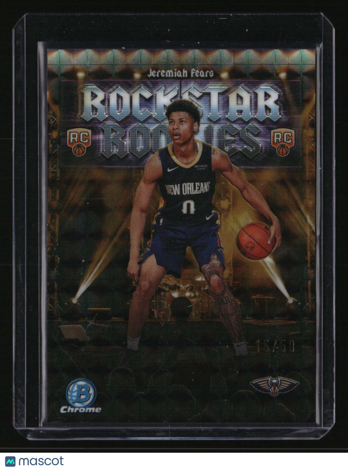 2025-26 Bowman Jeremiah Fears Rockstar Rookies Gold Geometric #/50