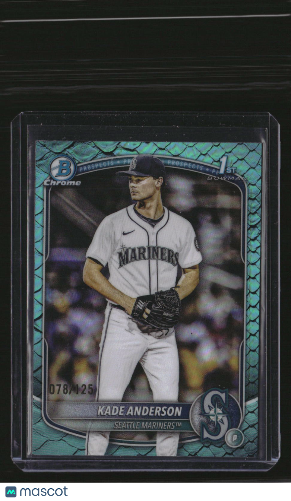 2025 Bowman Draft Kade Anderson Chrome Aqua Reptilian Refractor #/125