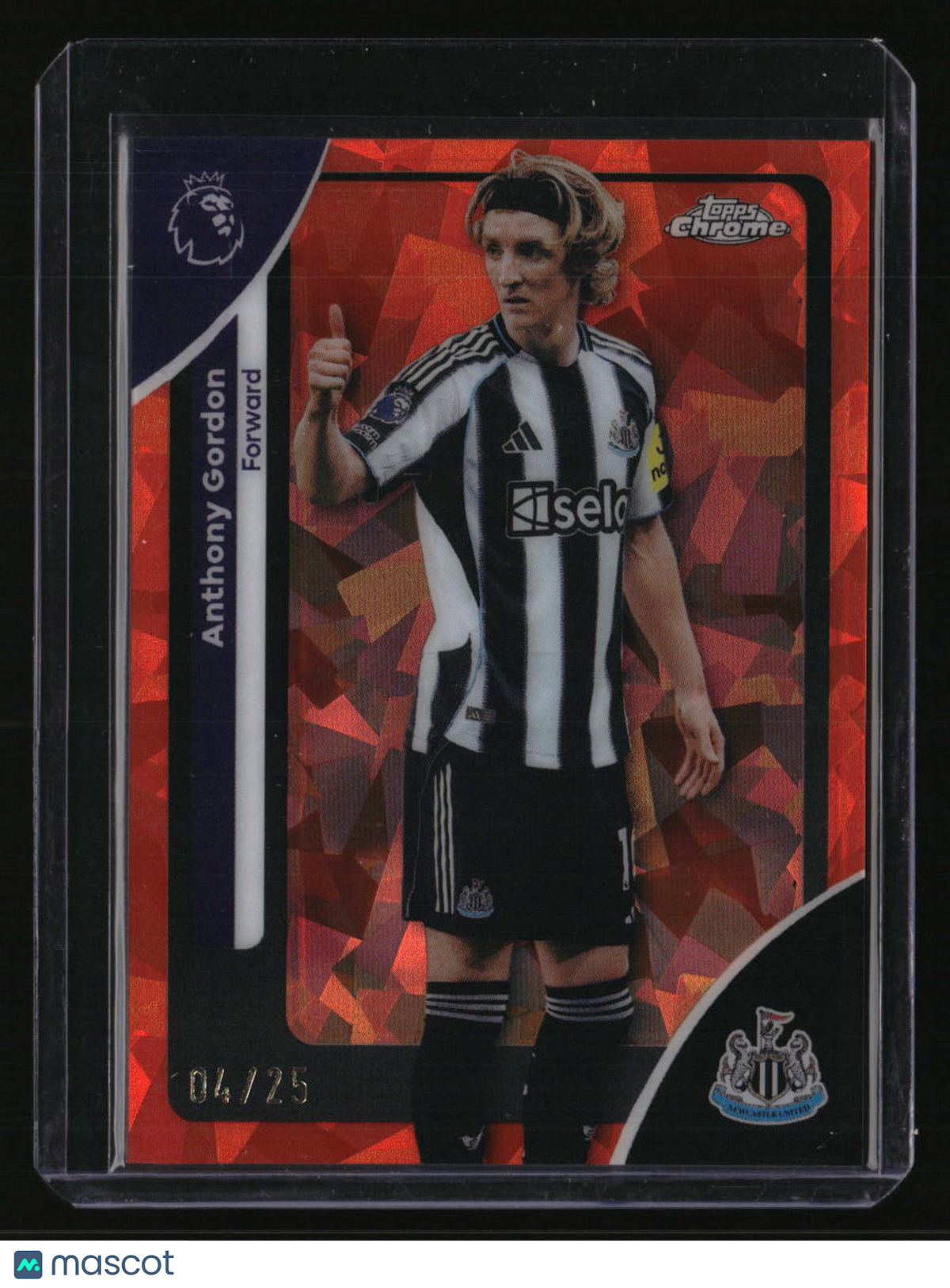 2025-26 Topps Chrome Sapphire Edition Premier League Anthony Gordon Orange #/25
