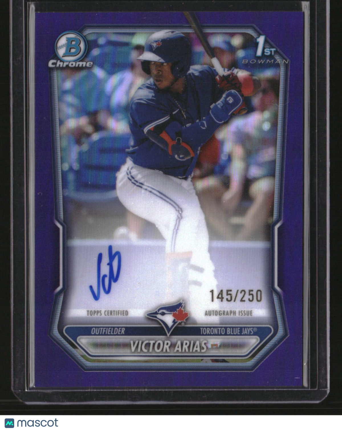 2026 Bowman Victor Arias Chrome Prospect Autographs Purple Refractors #/250
