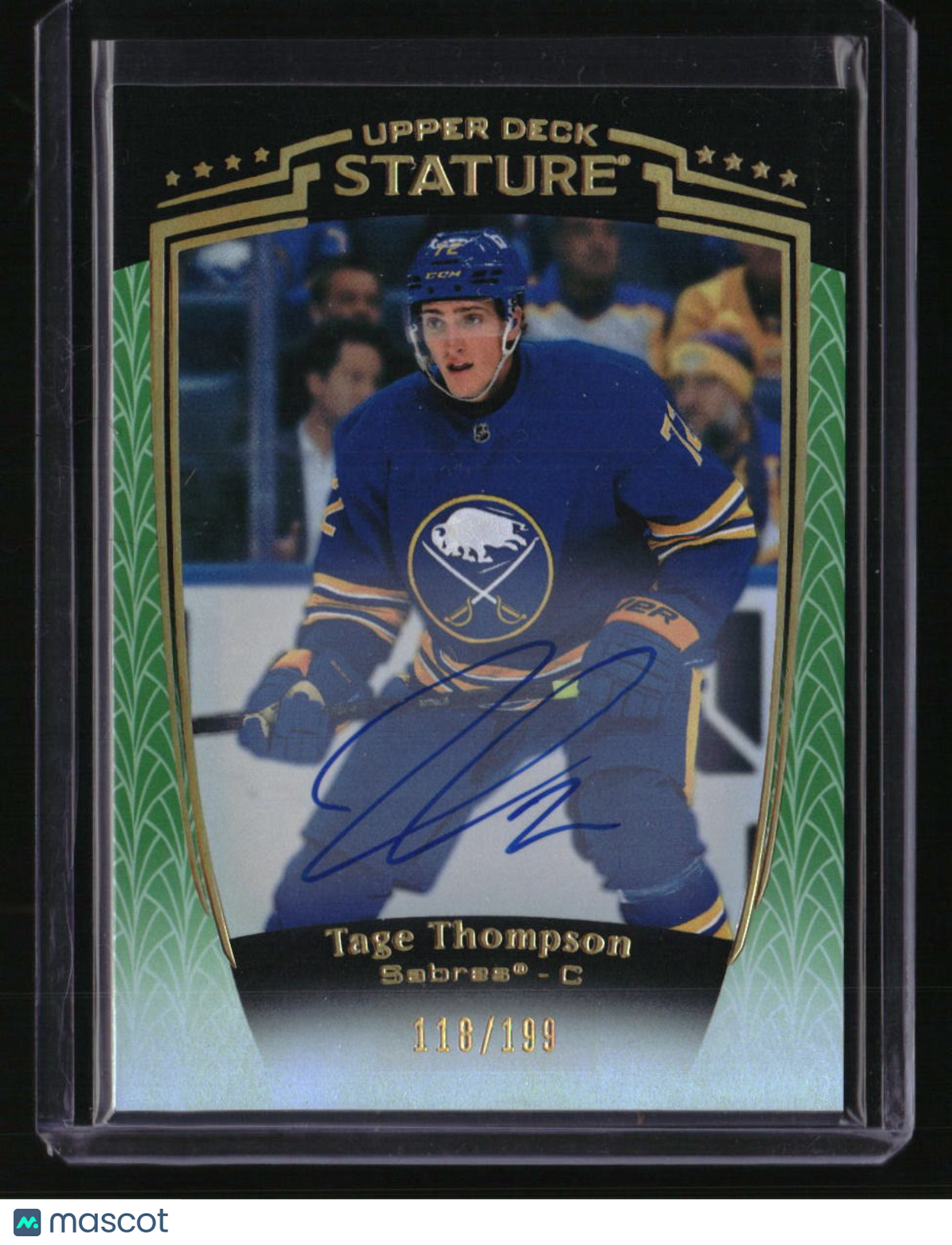 2024-25 Upper Deck Stature Tage Thompson Auto Green #/199
