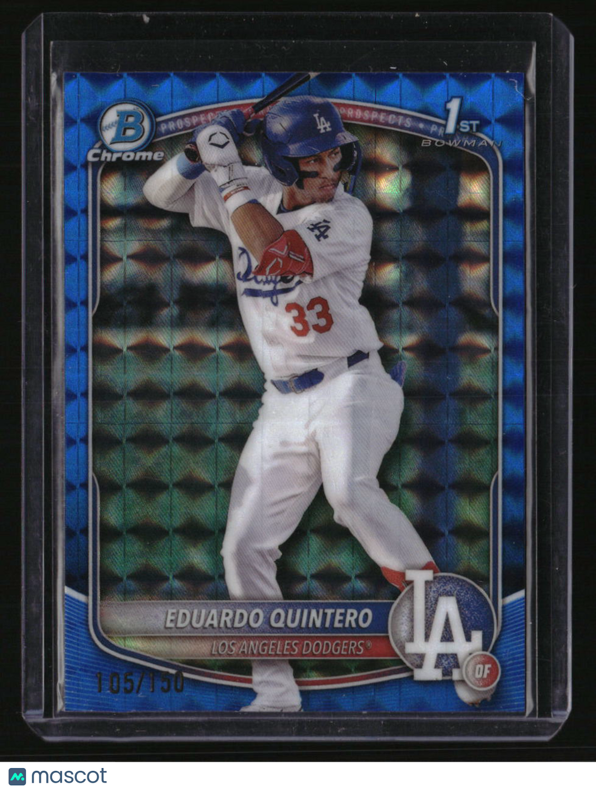 2025 Bowman Eduardo Quintero Chrome Prospects Blue Geometric Refractor #/150