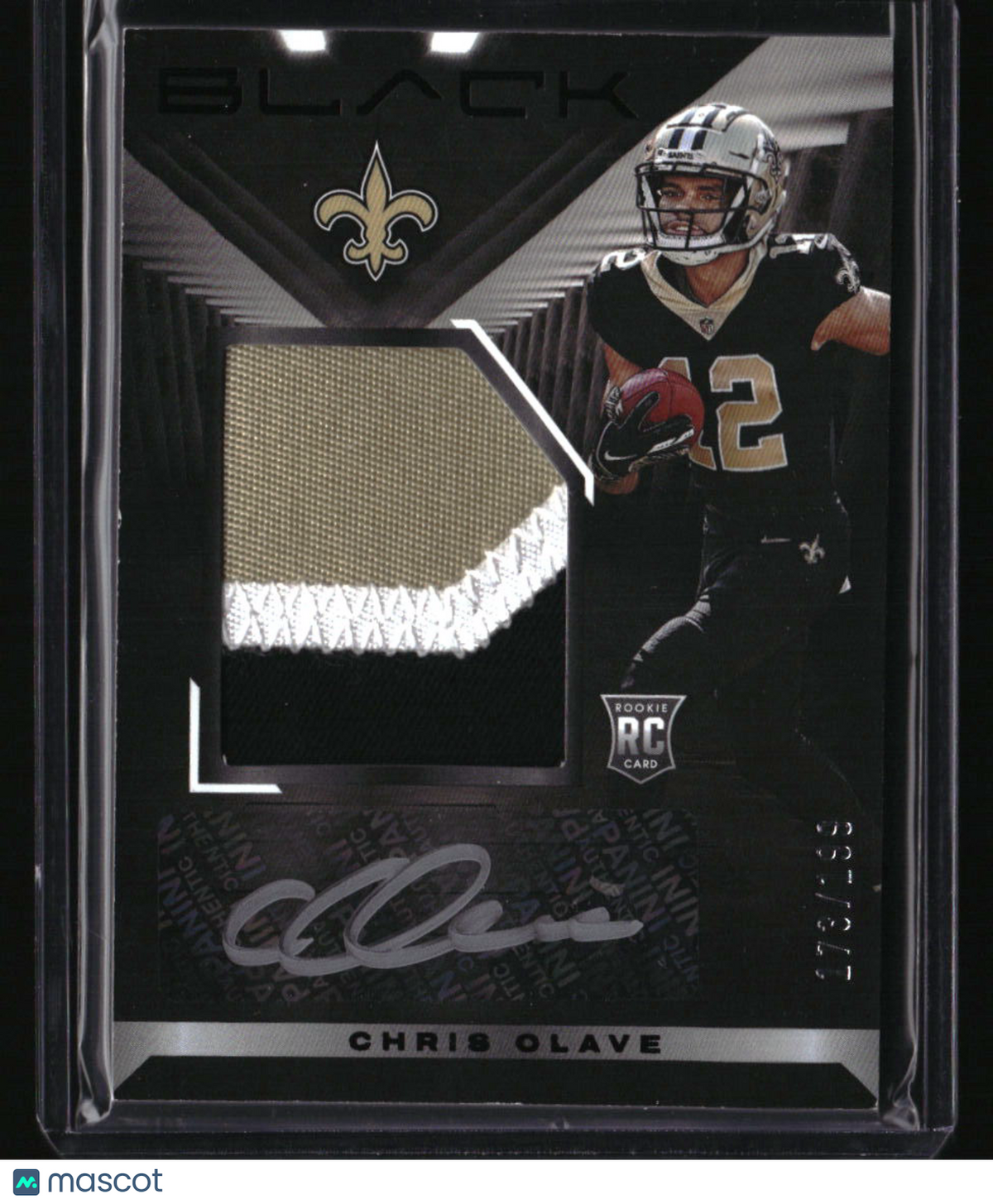 2022 Panini Black #213 Chris Olave Rookie Patch Auto #/199