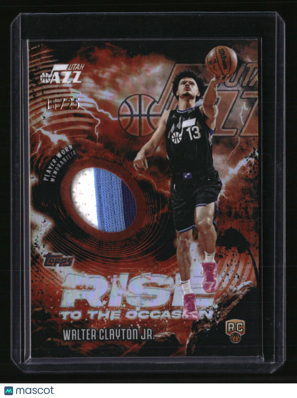 2025-26 Topps Walter Clayton Jr. Rise to the Occasion Relics Orange Rainbow #/25
