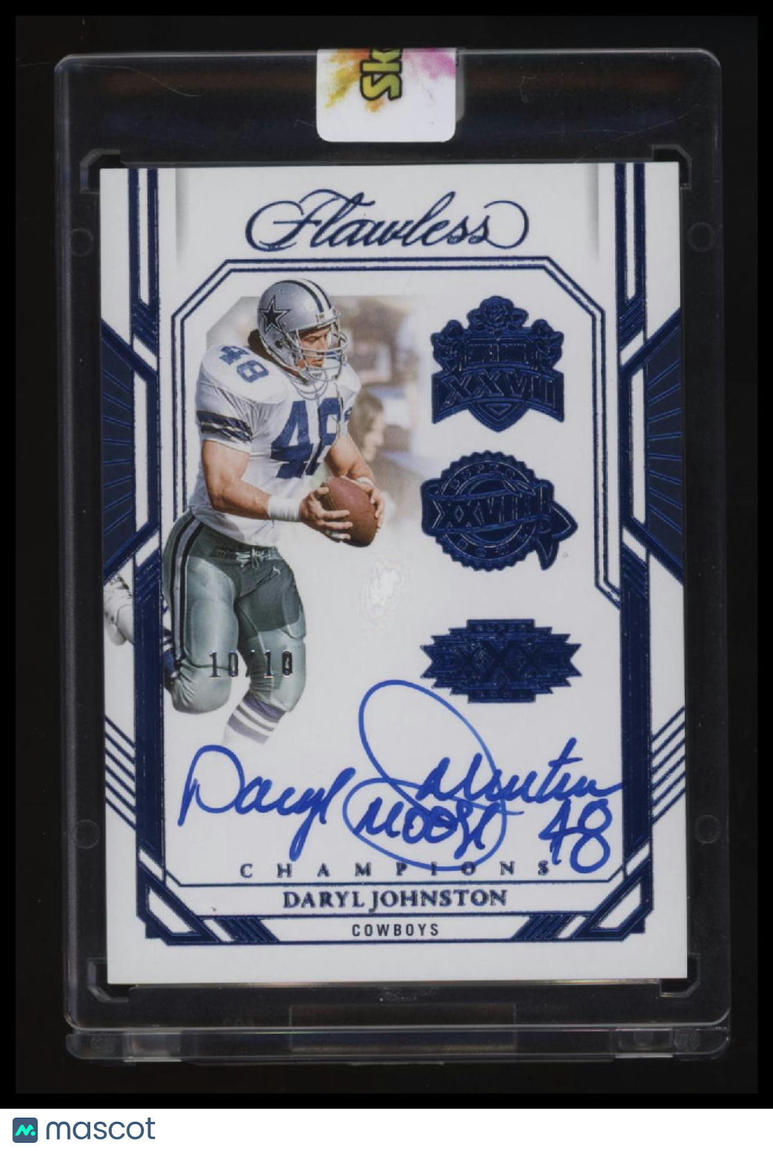 2023 Panini Flawless Daryl Johnston Champions 3x Signatures Sapphire #/10