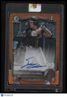 2025 Bowman Slade Caldwell Chrome Prospects Auto Orange Shimmer Ref. #/25