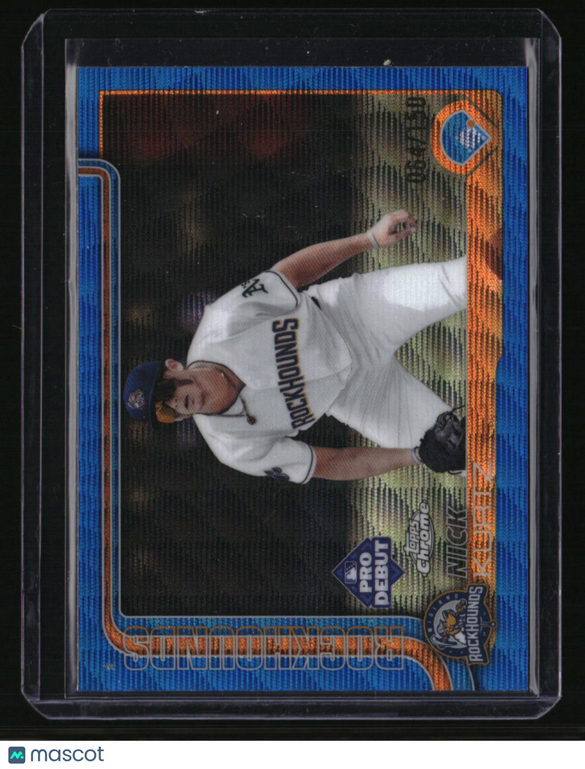 2025 Topps Pro Debut Nick Kurtz Chrome Blue Wave Refractor #/150
