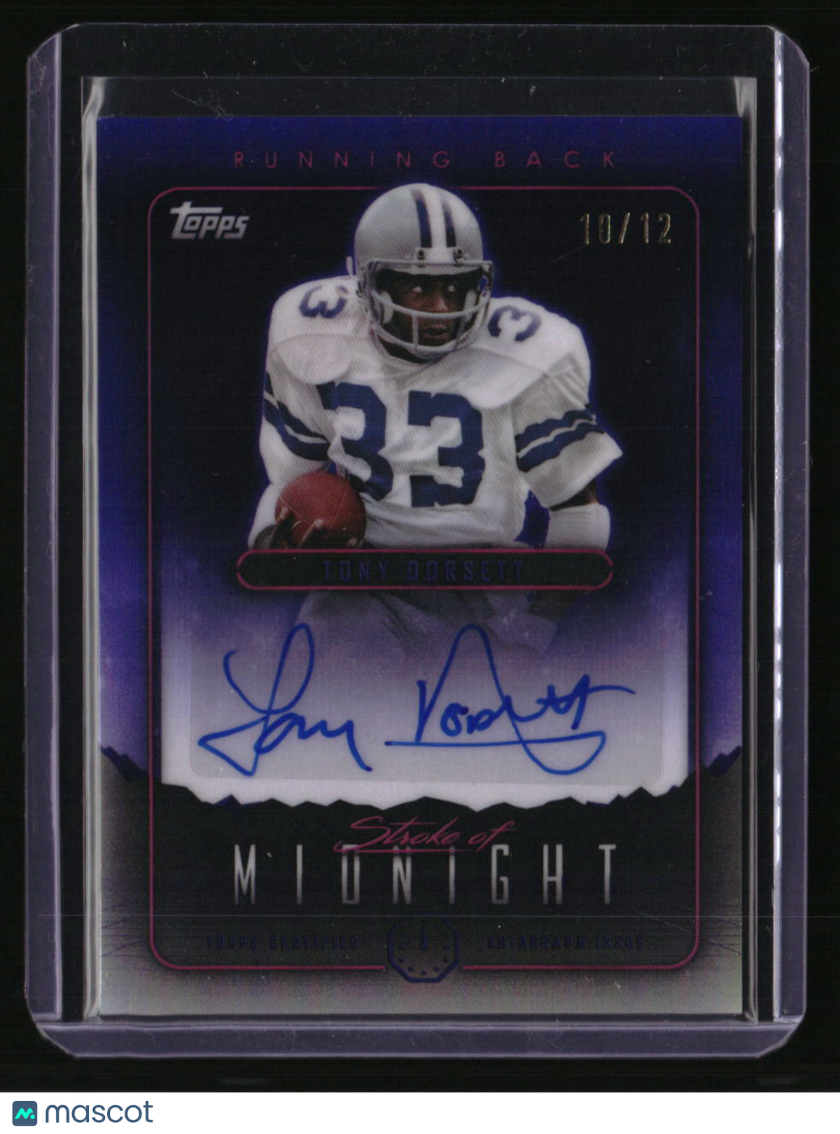 2024 Topps Midnight Tony Dorsett Stroke of Midnight Autographs Midnight #/12