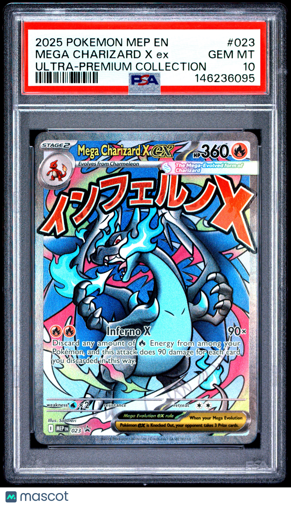 2025 Pokemon Mep En-Me Black Star Promo Mega Charizard X Ex UPC PSA 10