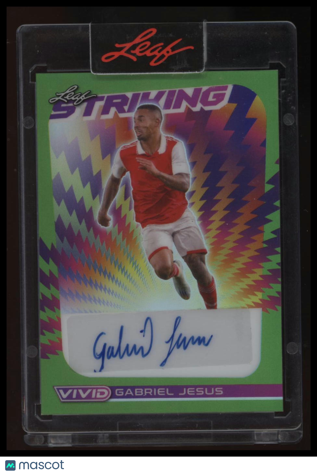 2022 Leaf Vivid Gabriel Jesus Striking Green #/4