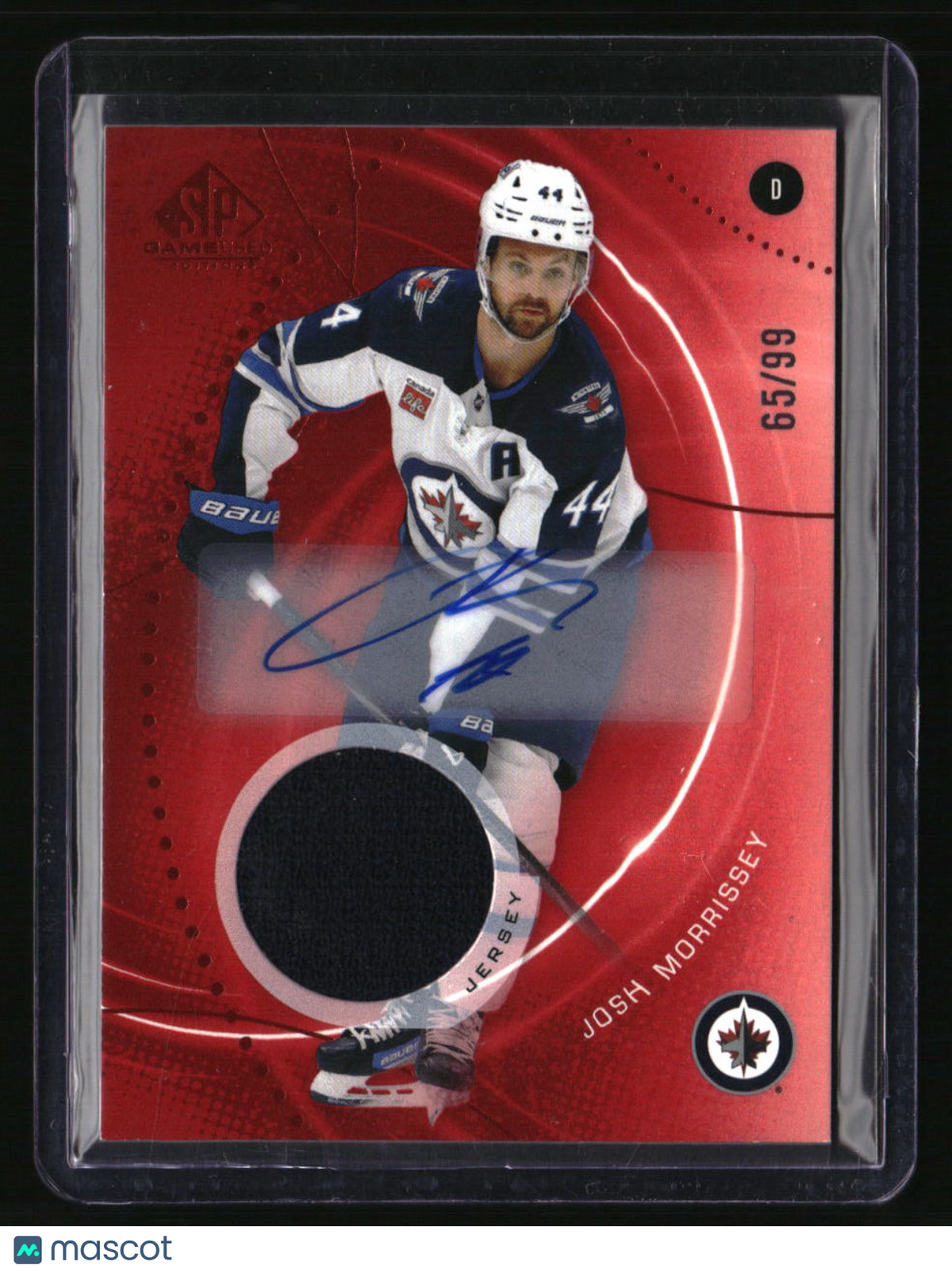 2025-26 SP Game Used Josh Morrissey Red Auto Jersey #/99