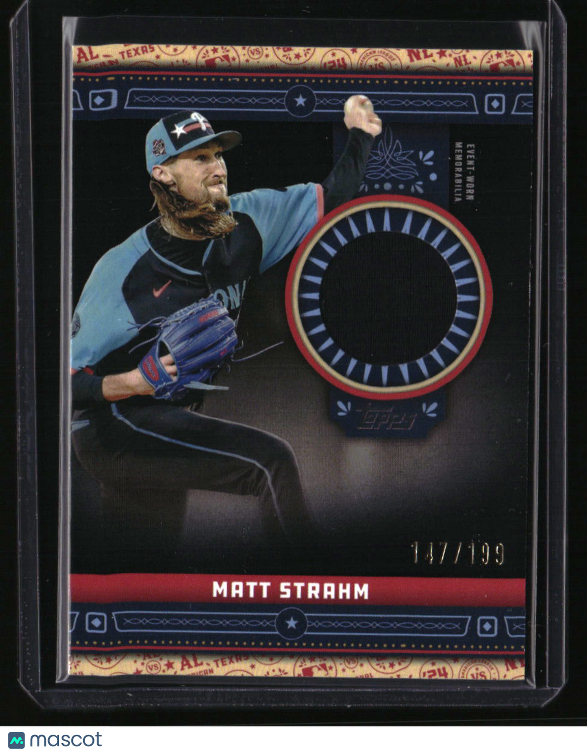 2024 Topps Update Matt Strahm All-Star Stitches Relics Black #/199