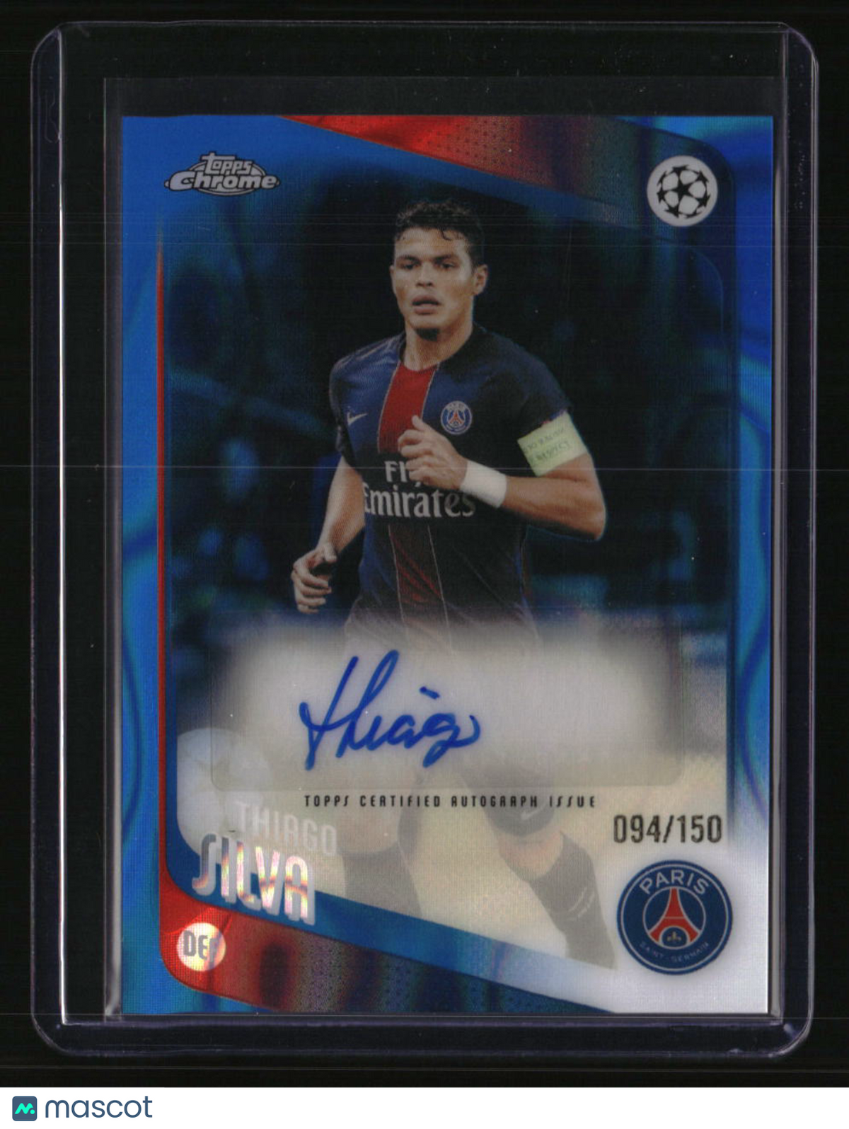 2025-26 Topps Chrome UEFA CC Thiago Silva Legends Auto Blue Lava #/150